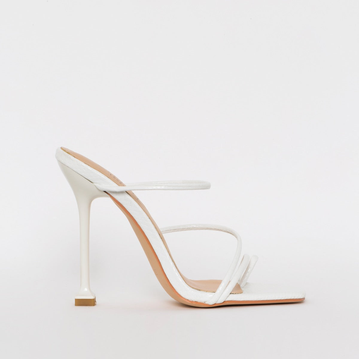 white strappy mule