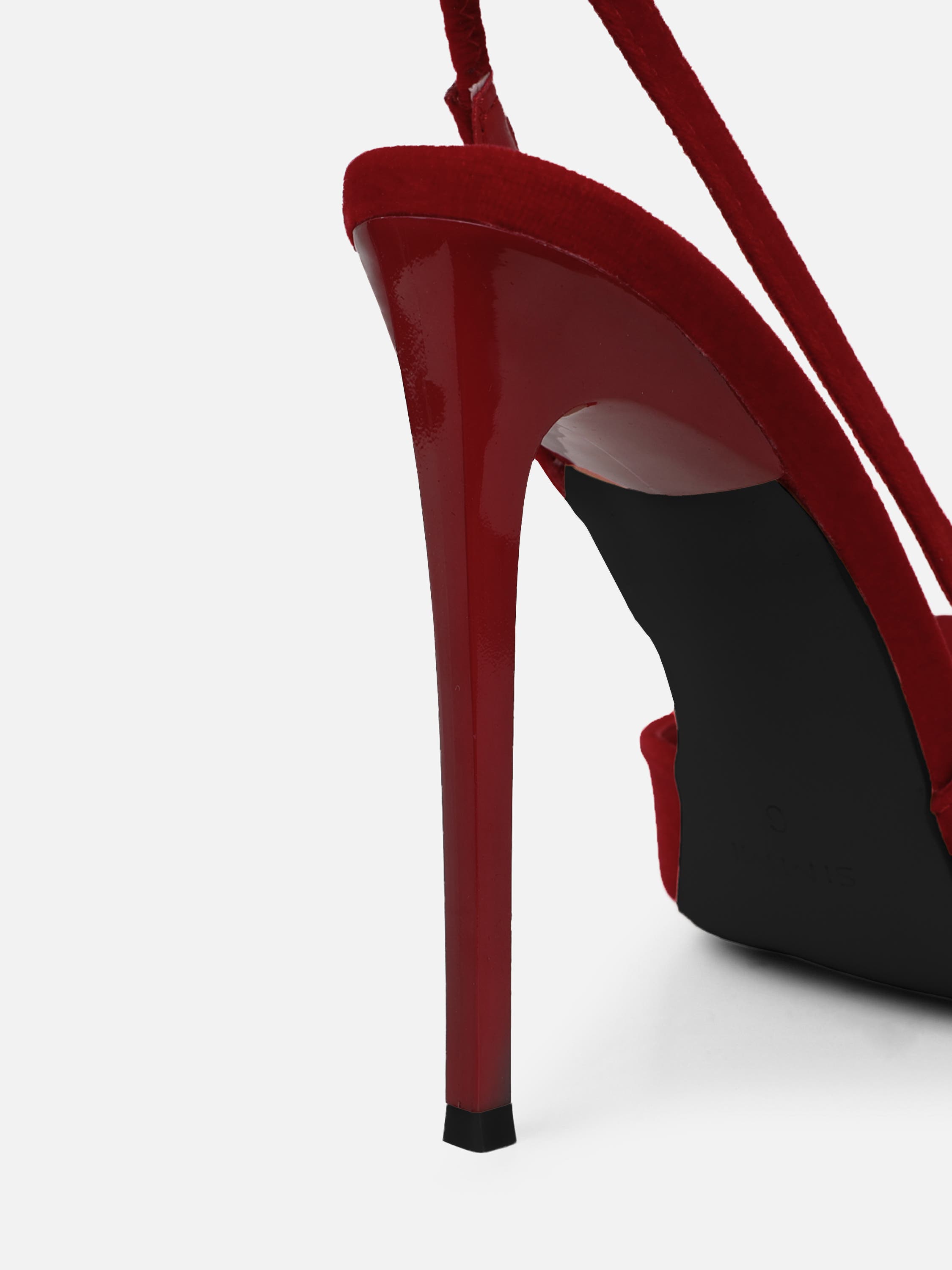 Toppaz Dark Red Velvet Bow Heeled Sandals | SIMMI London