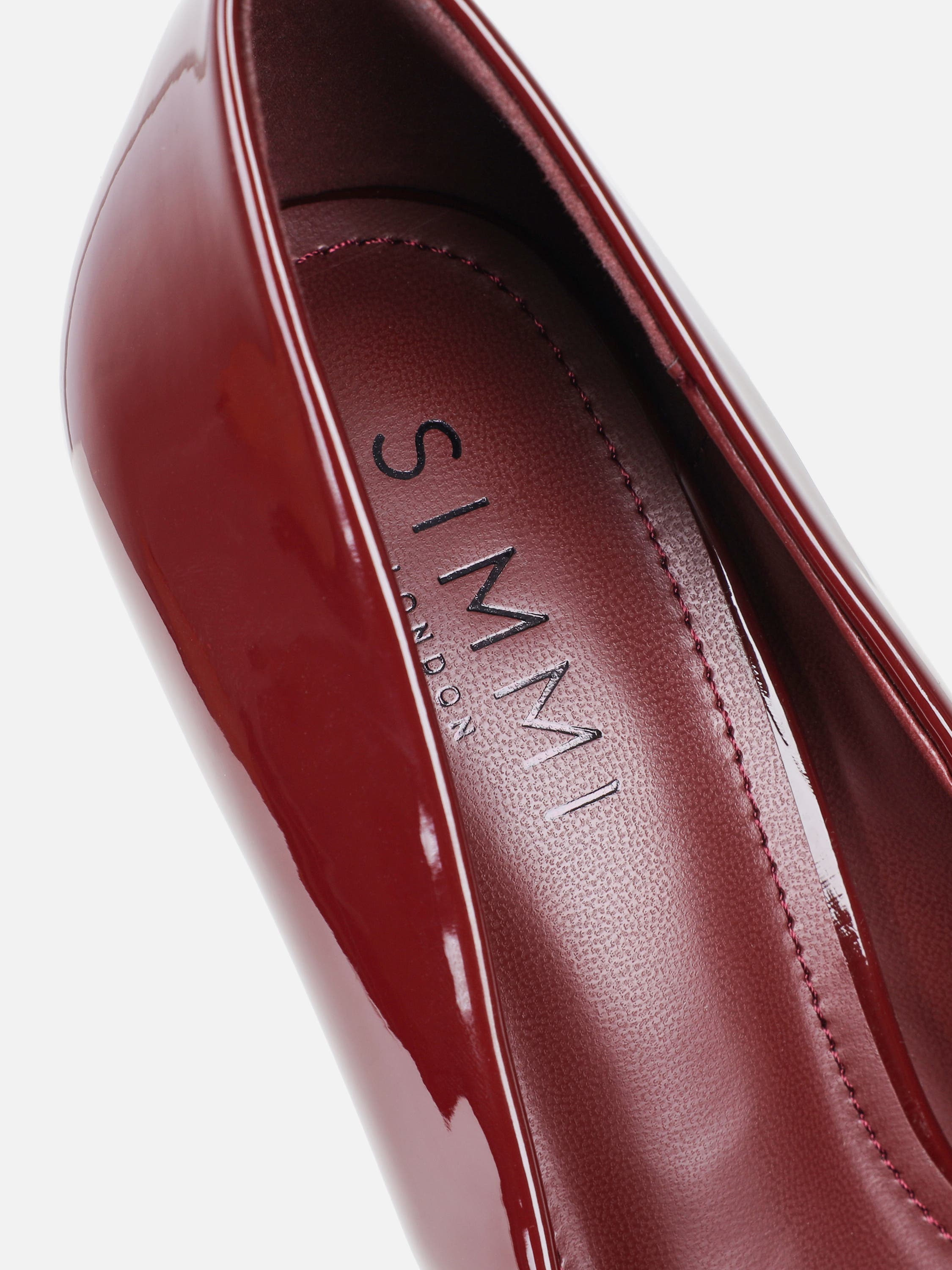Alez Burgundy Patent Court Shoes | SIMMI London