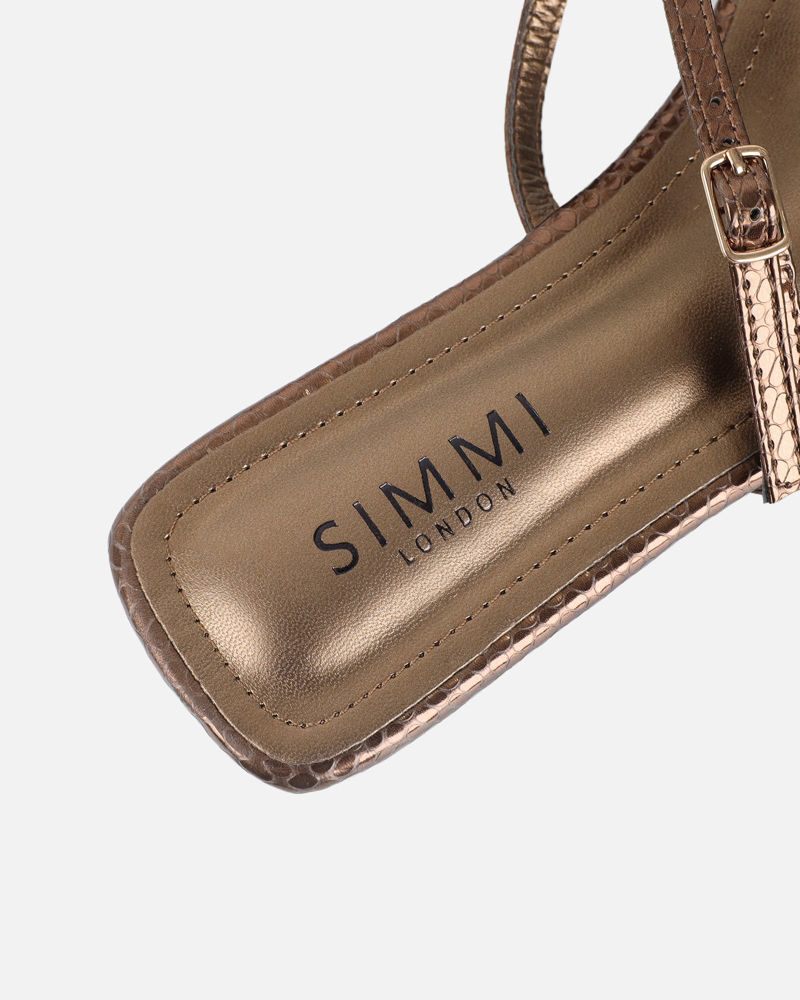 Zenya Bronze Snake Embellished Knee High Sandals | SIMMI London