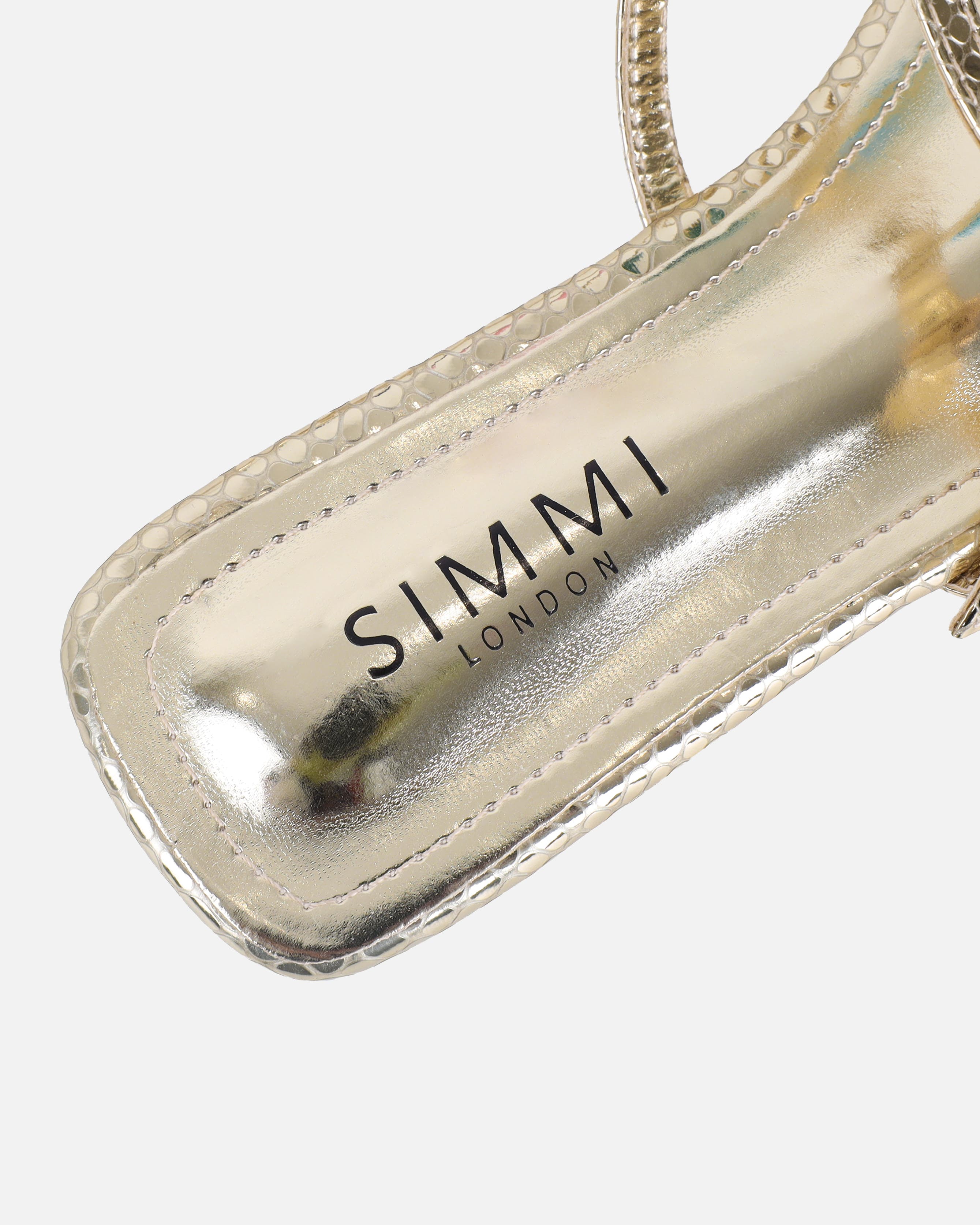 Zenya Gold Snake Embellished Knee High Sandals | SIMMI London