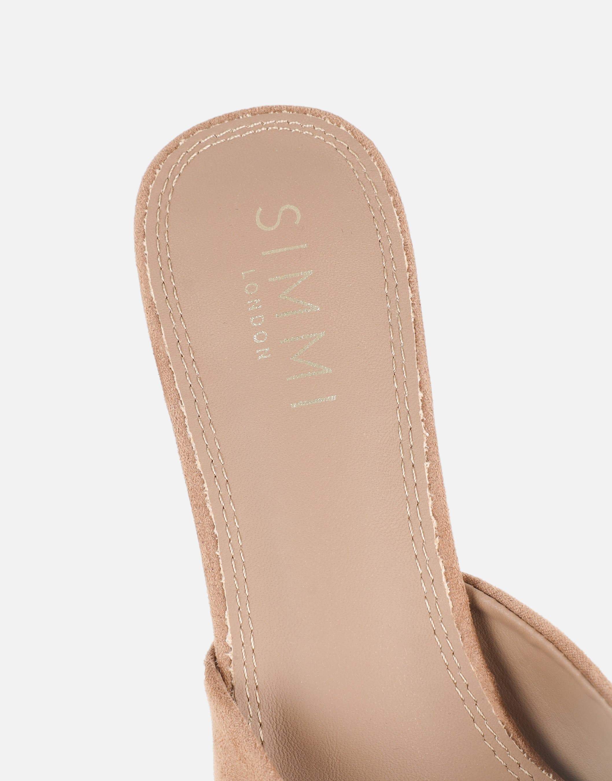 Keira Stone Suede Mules | SIMMI London