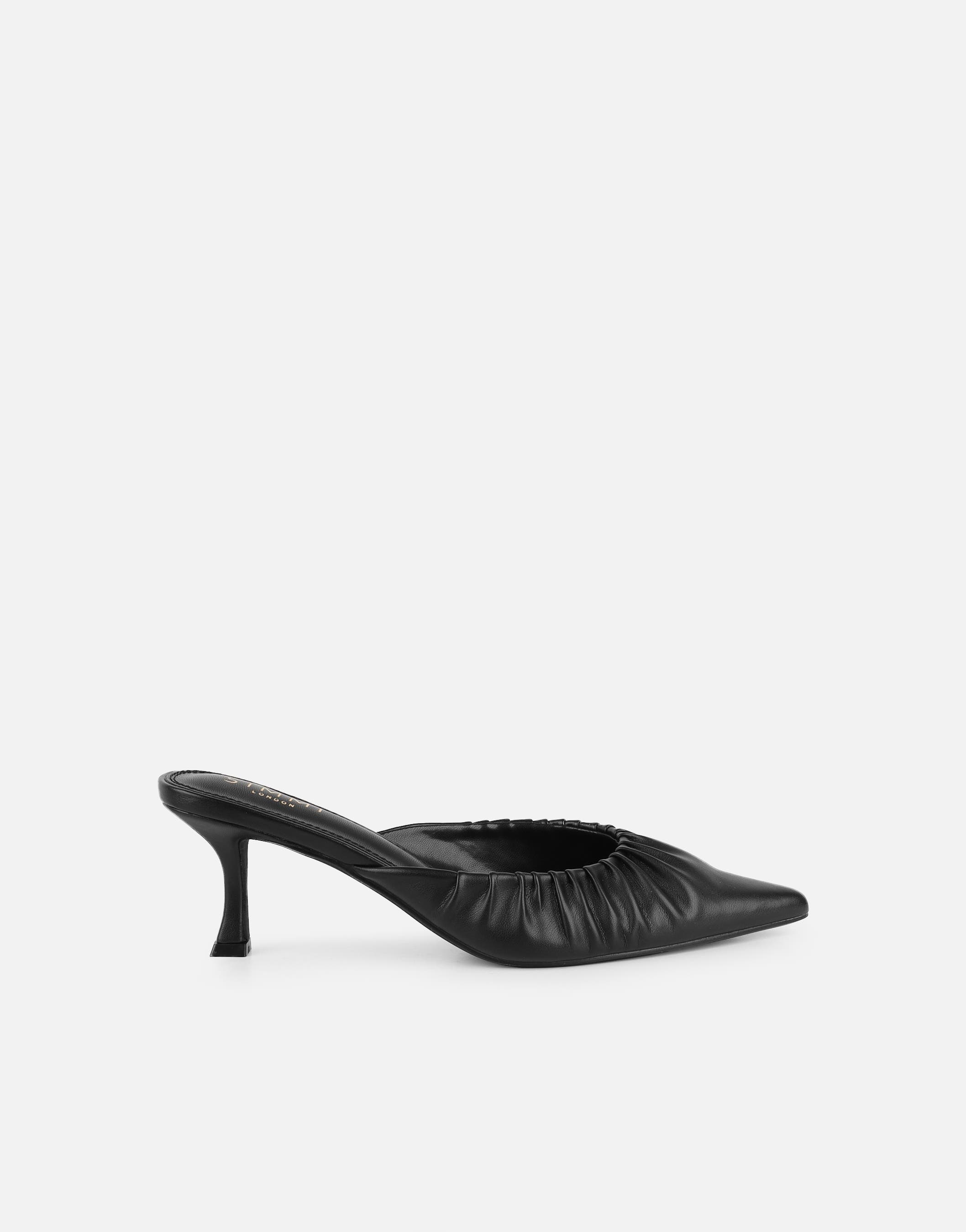 Paige Black Ruched Mules