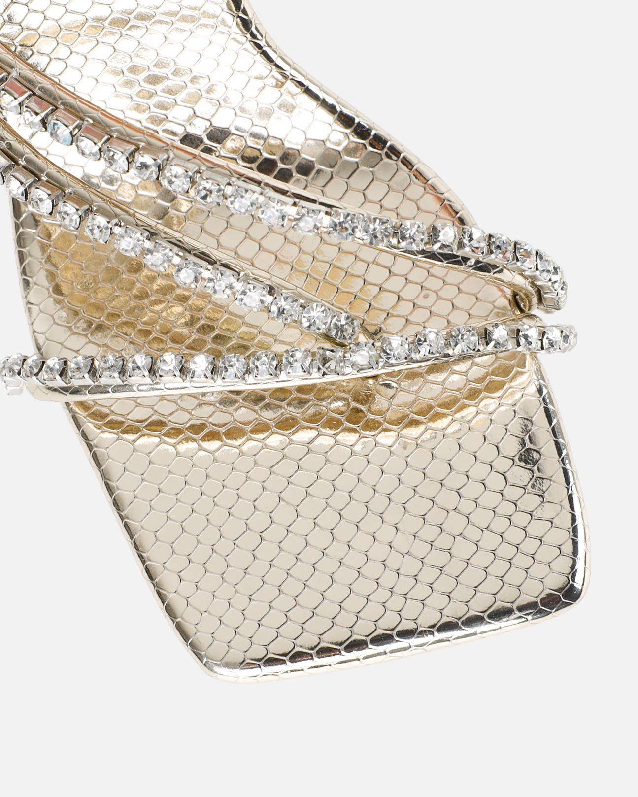 Freesia Gold Faux Snake Print Spiral Mid Heels | SIMMI London