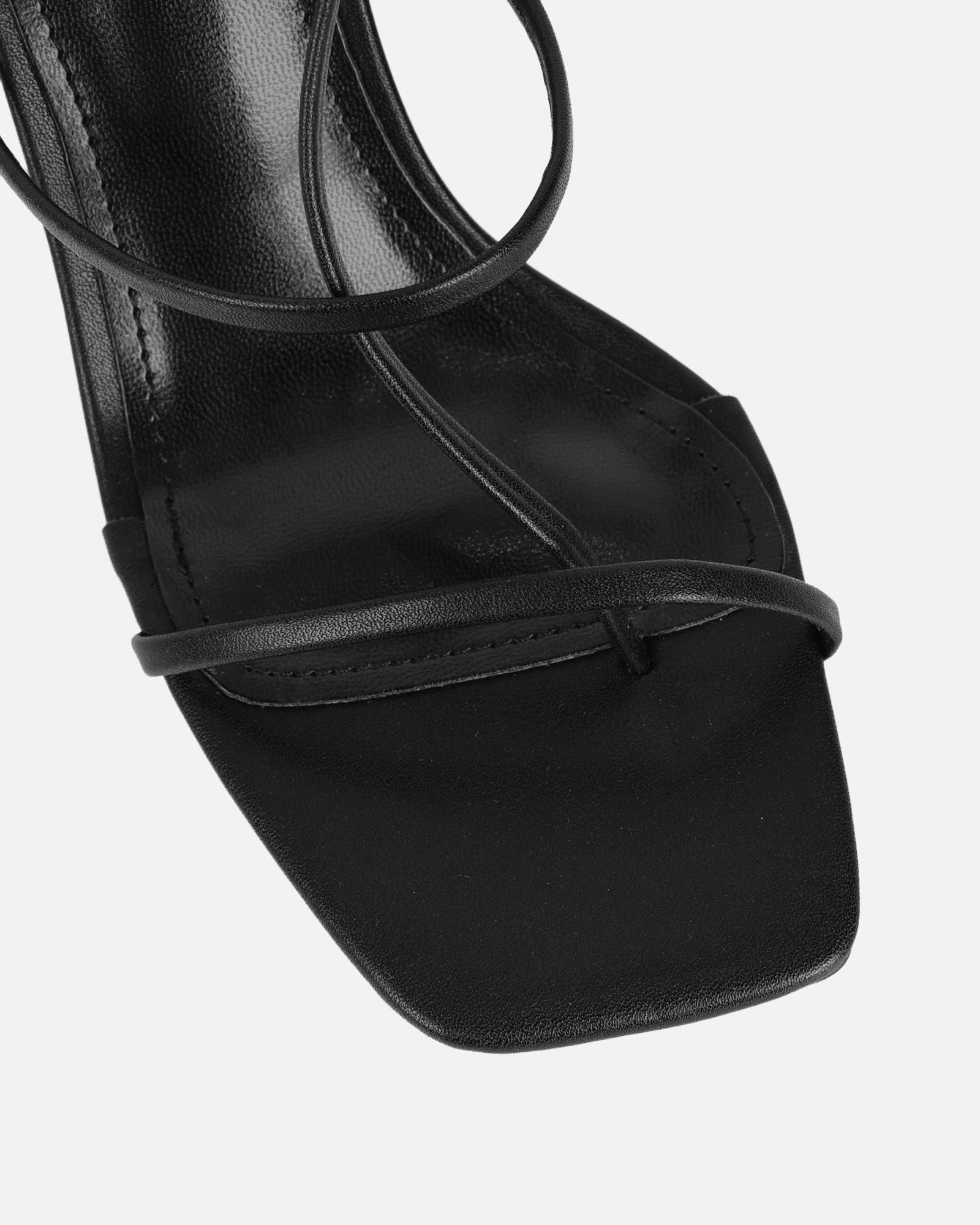 Allegra Black Strappy Heeled Sandals | SIMMI London