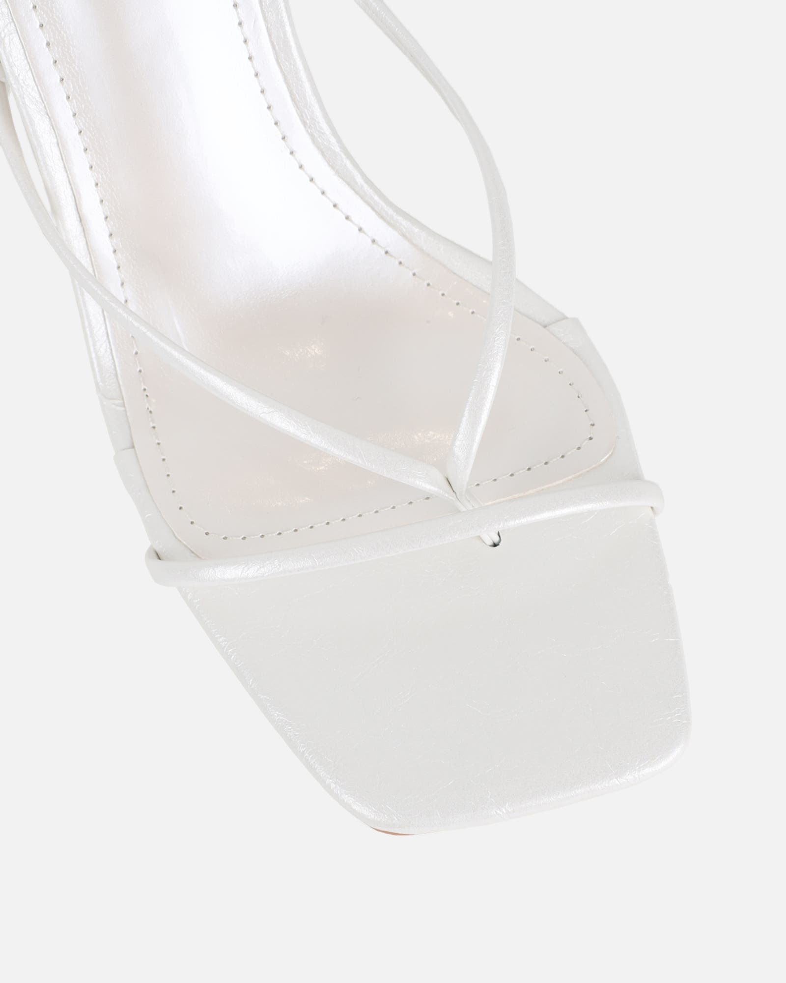 Pixar White Metallic Tie Up Heeled Sandals | SIMMI London