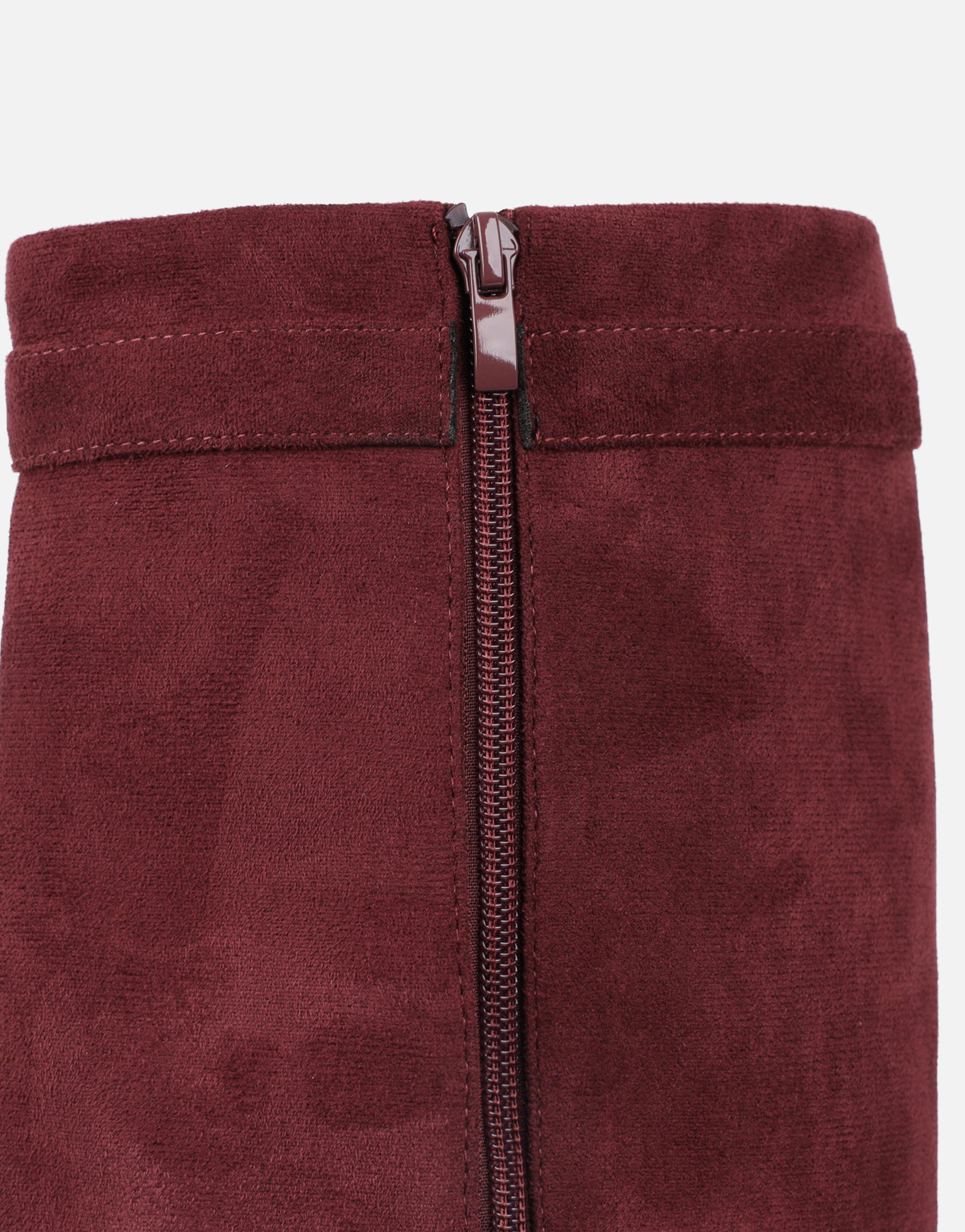 Anais Burgundy Microfibre Foldover Buckle Detail Heeled Boots | SIMMI London