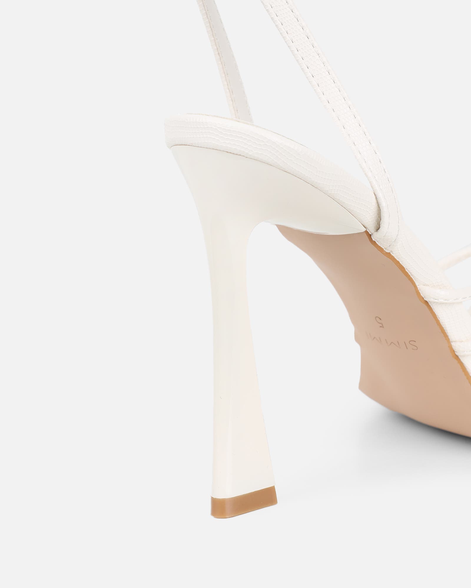 Riarra White Lizard Strappy Heeled Sandals | SIMMI London