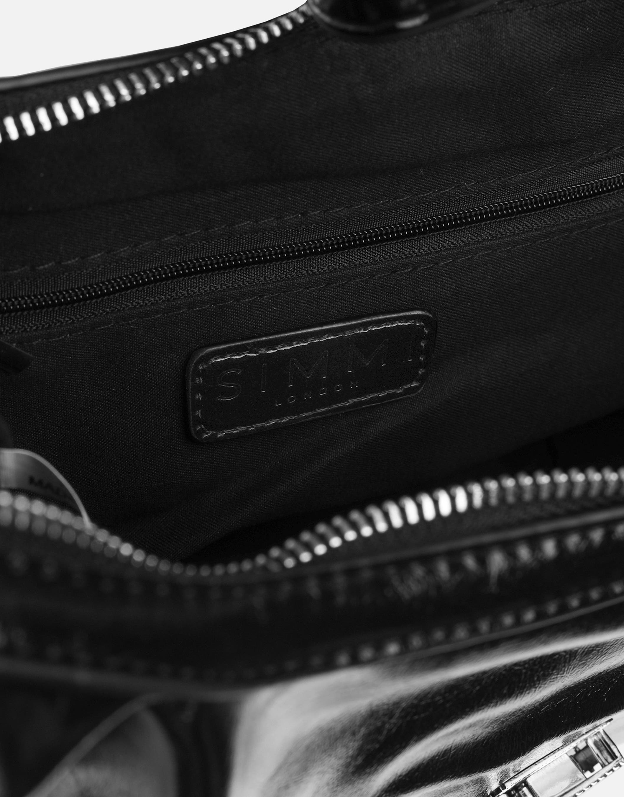 Asher Black Buckle Detail Shoulder Bag | SIMMI London