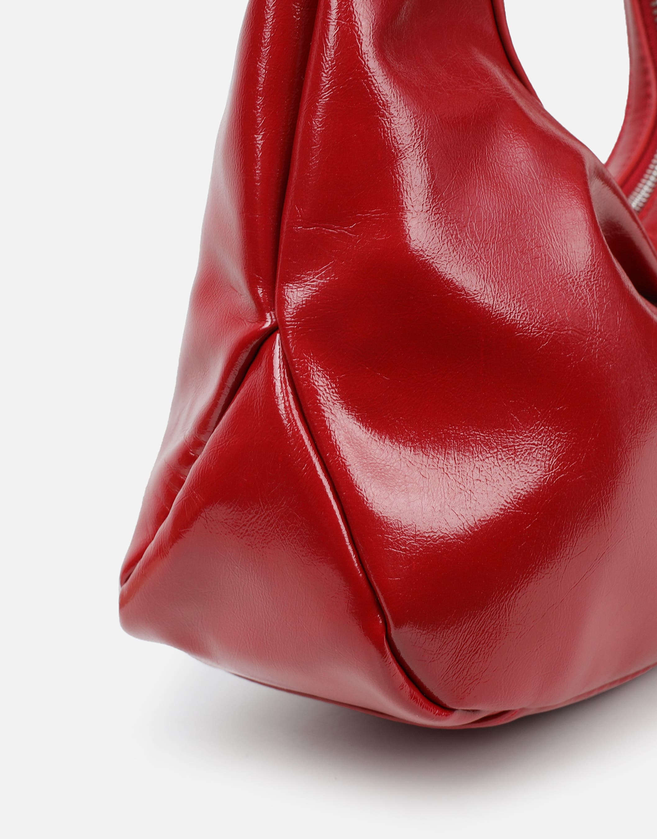 Asher Red Buckle Detail Shoulder Bag | SIMMI London