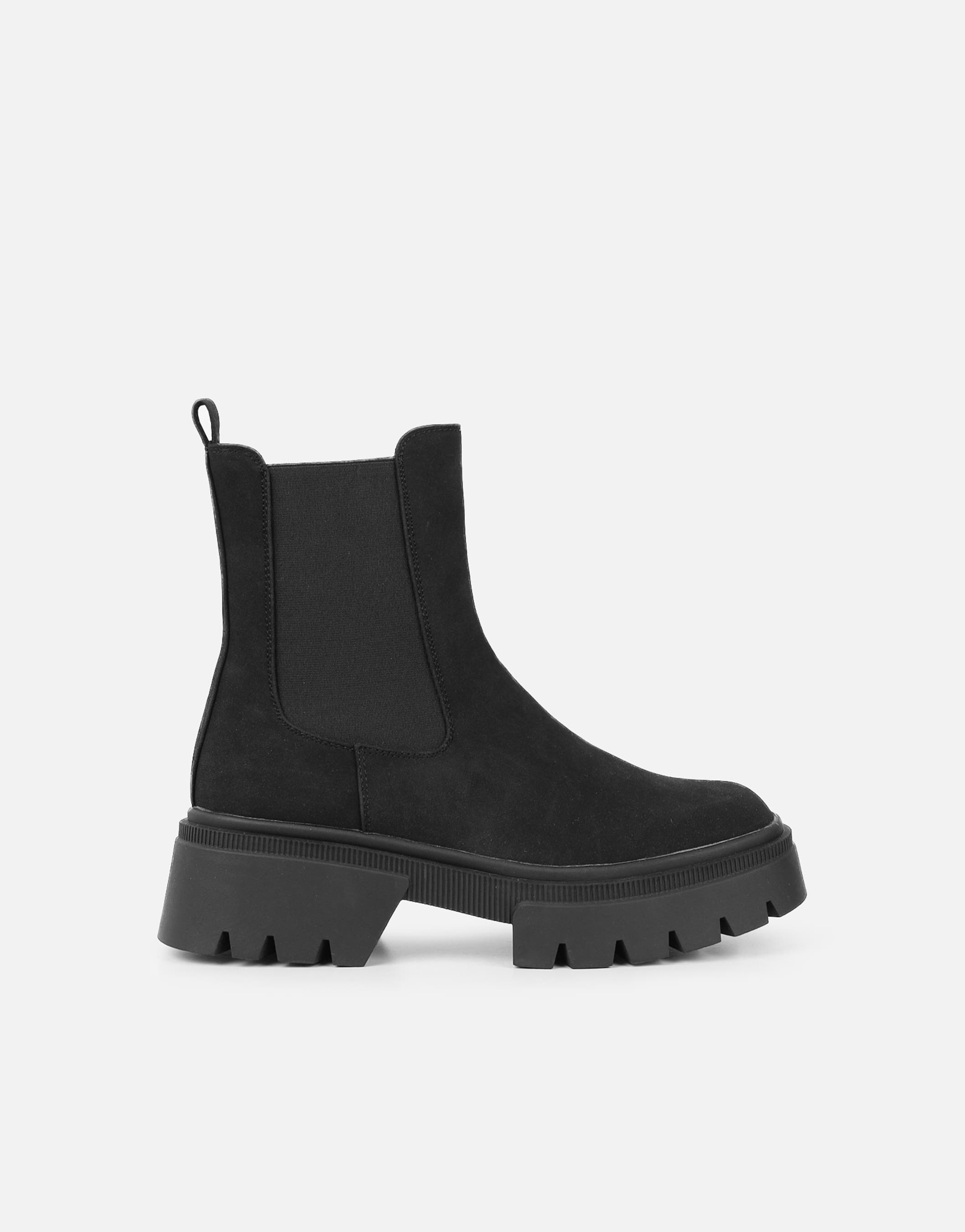 Judd Black Suede Chunky Chelsea Boots | SIMMI London