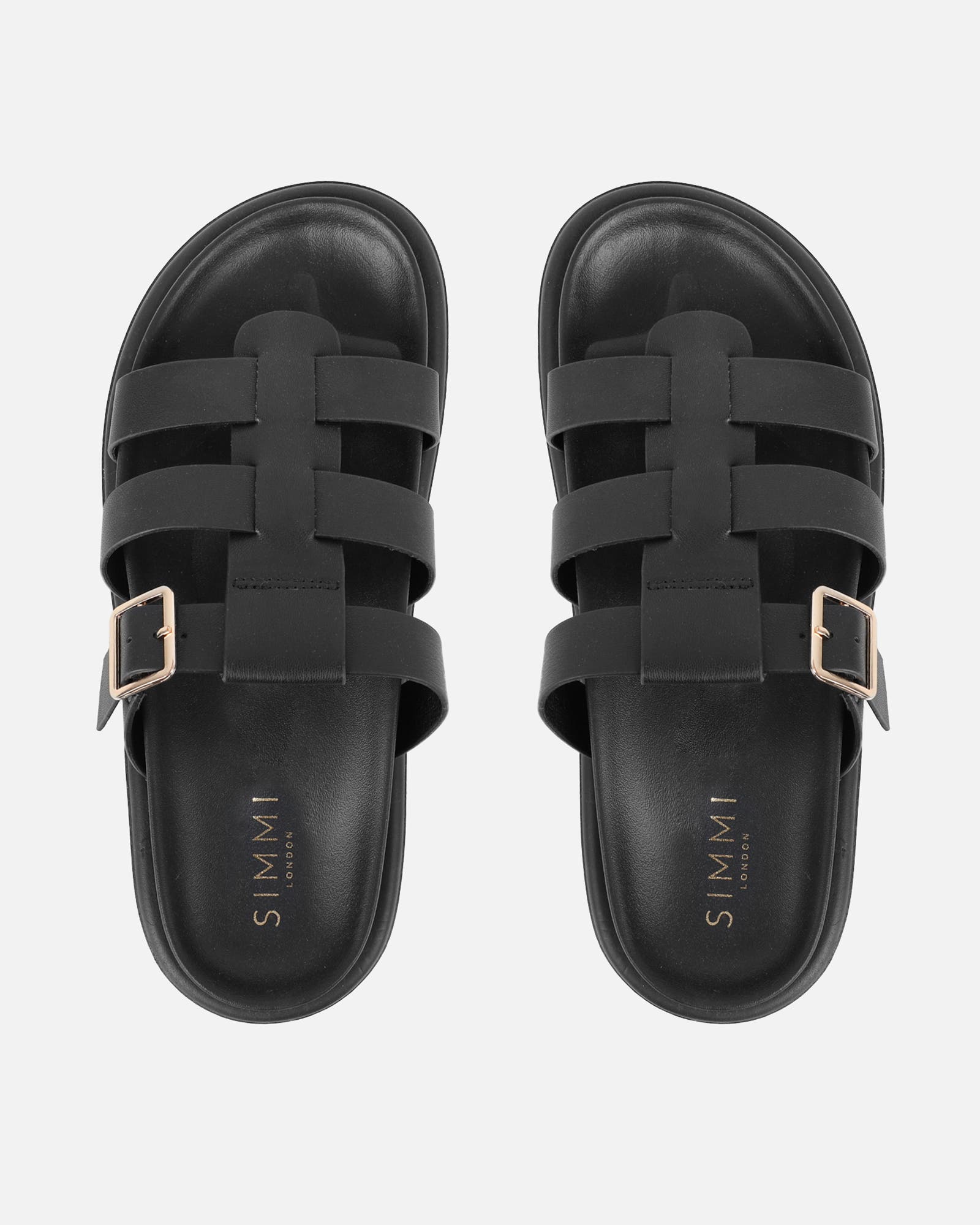 Berri Black Chunky Footbed Sliders | SIMMI London