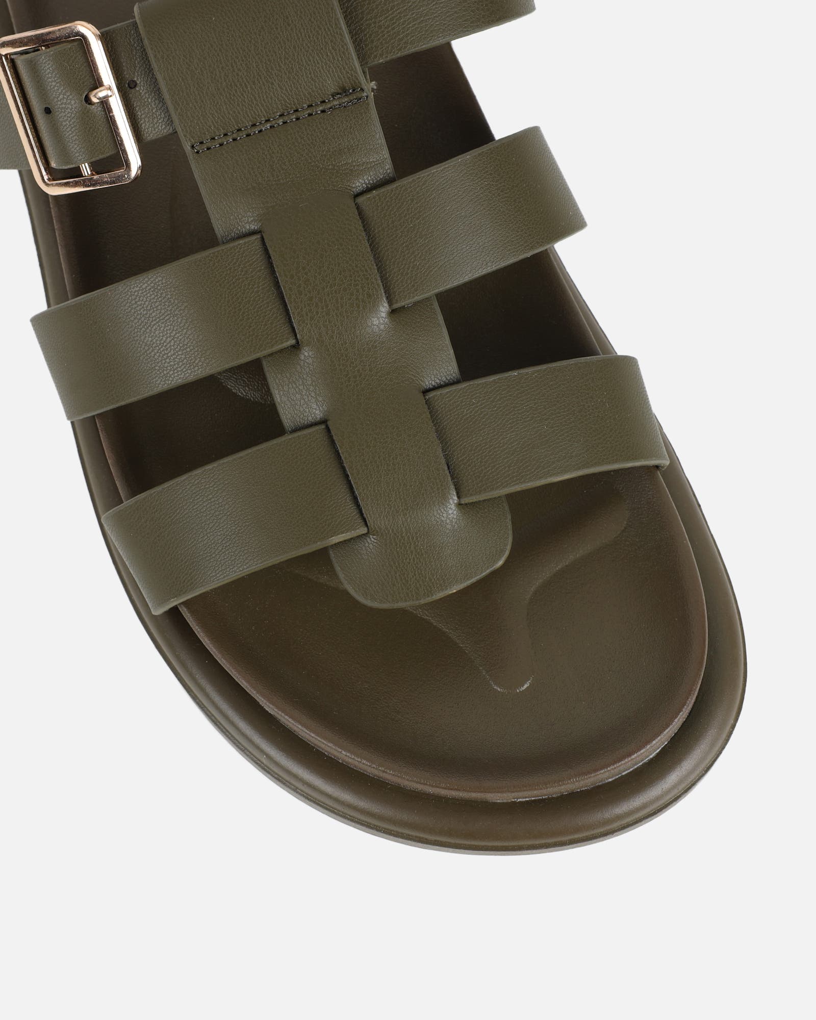 Berri Khaki Chunky Footbed Sliders | SIMMI London