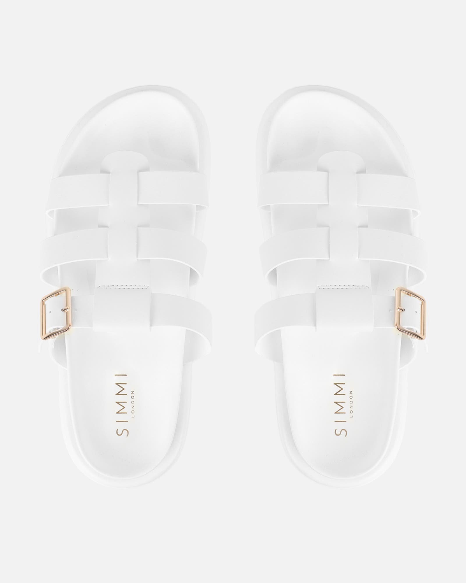 Berri White Chunky Footbed Sliders | SIMMI London