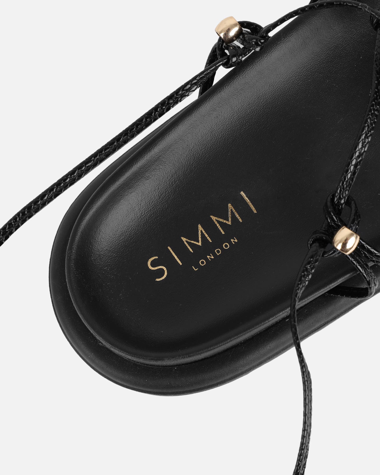 Billie Black Rope Tie Up Sandals | SIMMI London