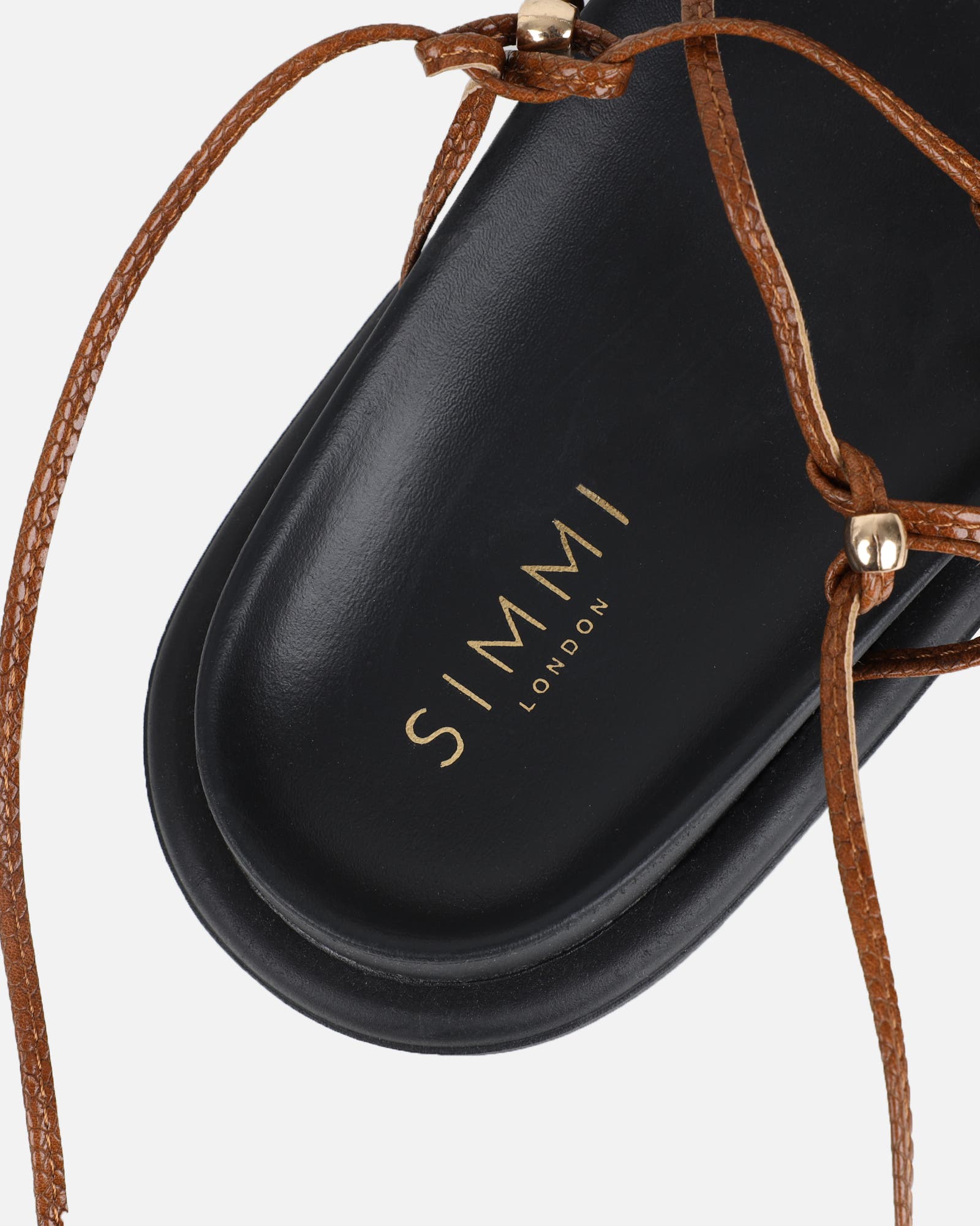 Billie Tan Rope Tie Up Sandals | SIMMI London