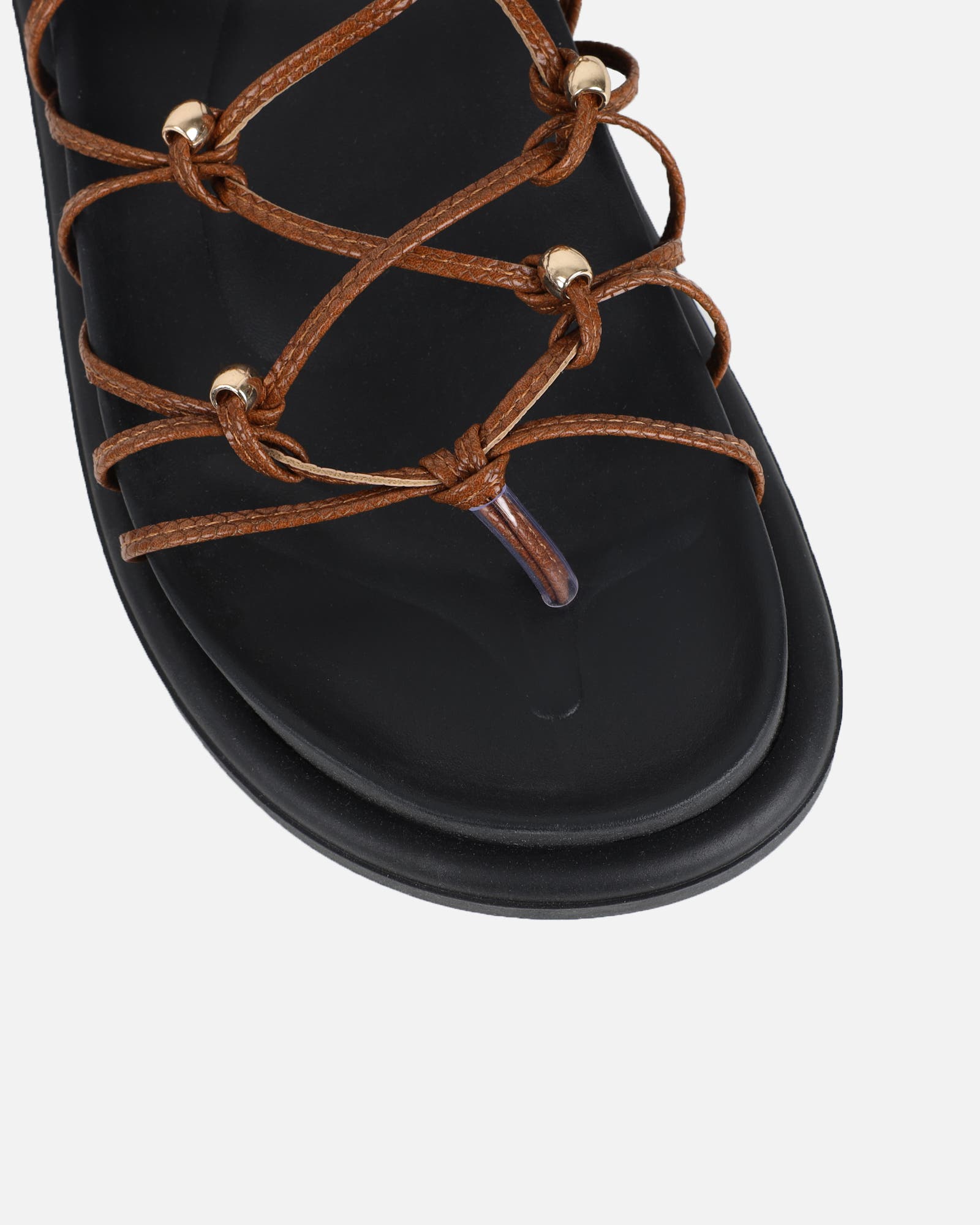 Billie Tan Rope Tie Up Sandals