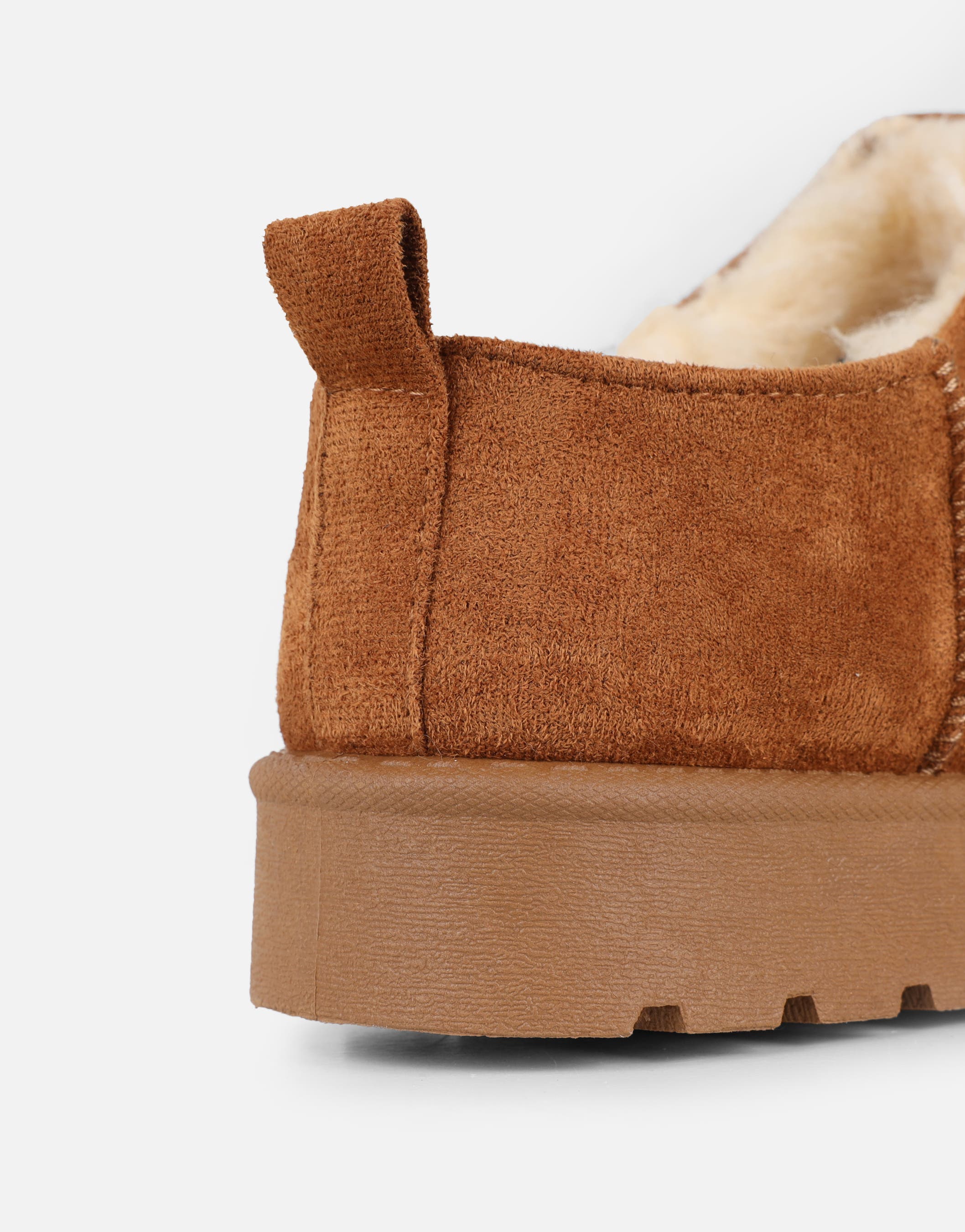 Emmy Chestnut Faux Suede Micro Flatform Boots | SIMMI London
