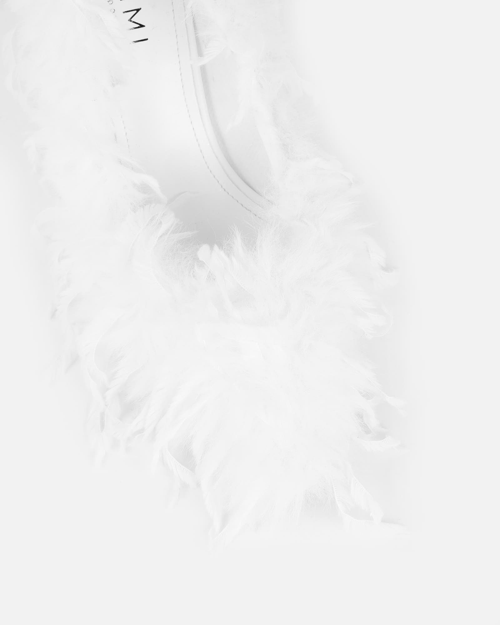 Charlee White Faux Feathered Court Shoes | SIMMI London