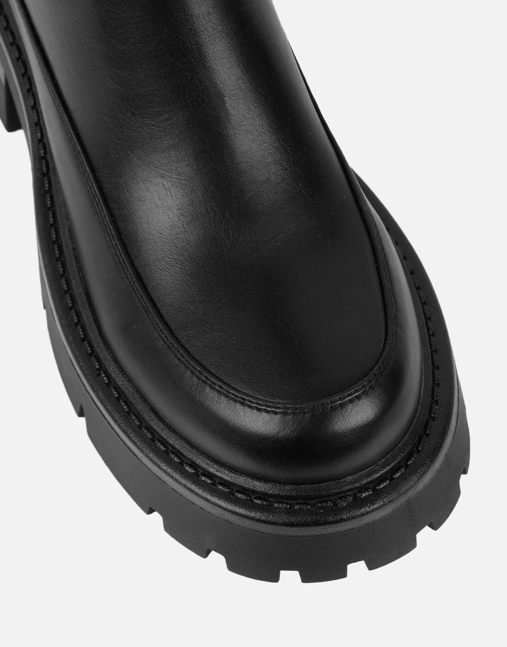 Chorley Black Microfibre Stretch Chunky Boots | SIMMI London