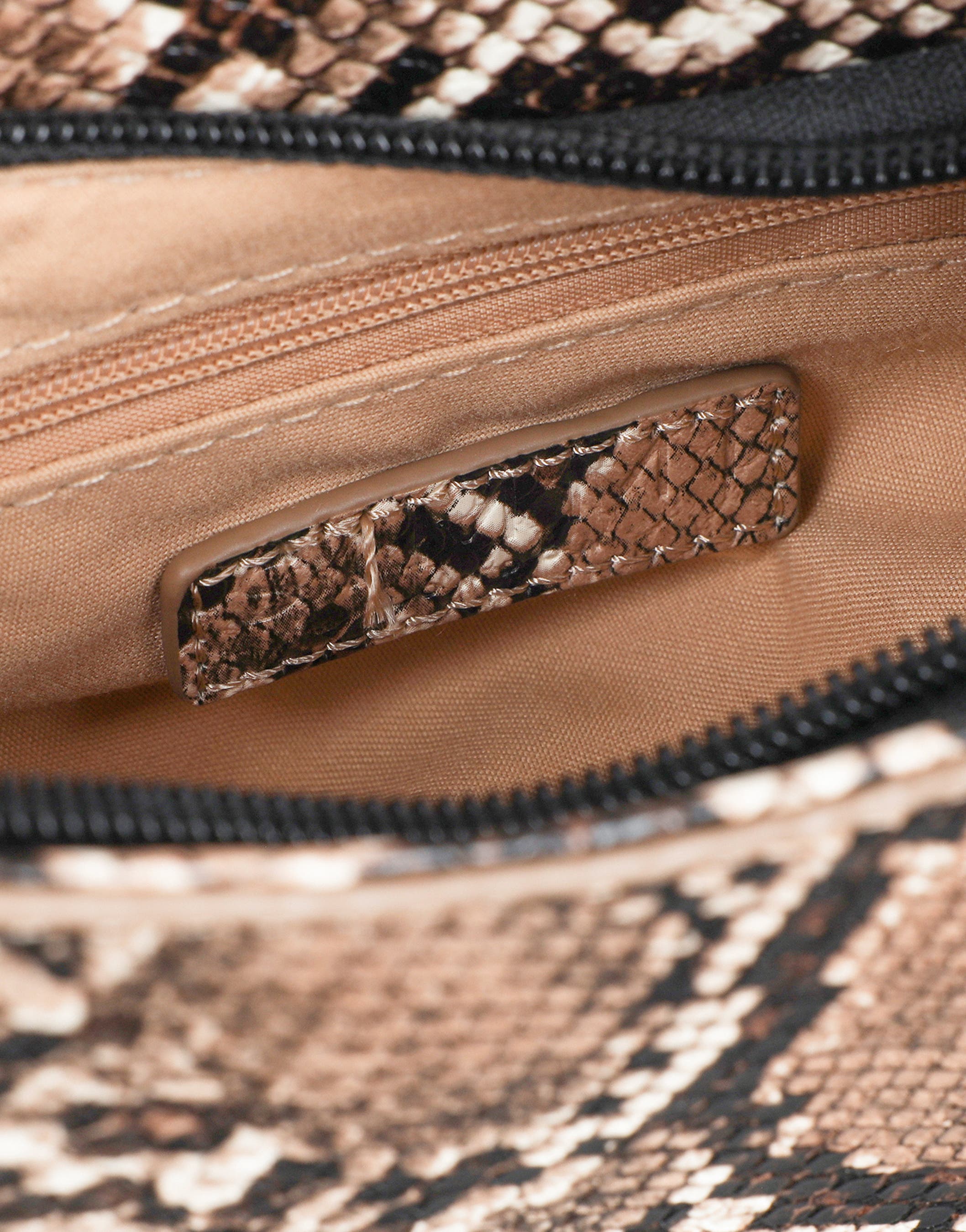 Cinzia Beige Snake Effect Shoulder Bag | SIMMI London