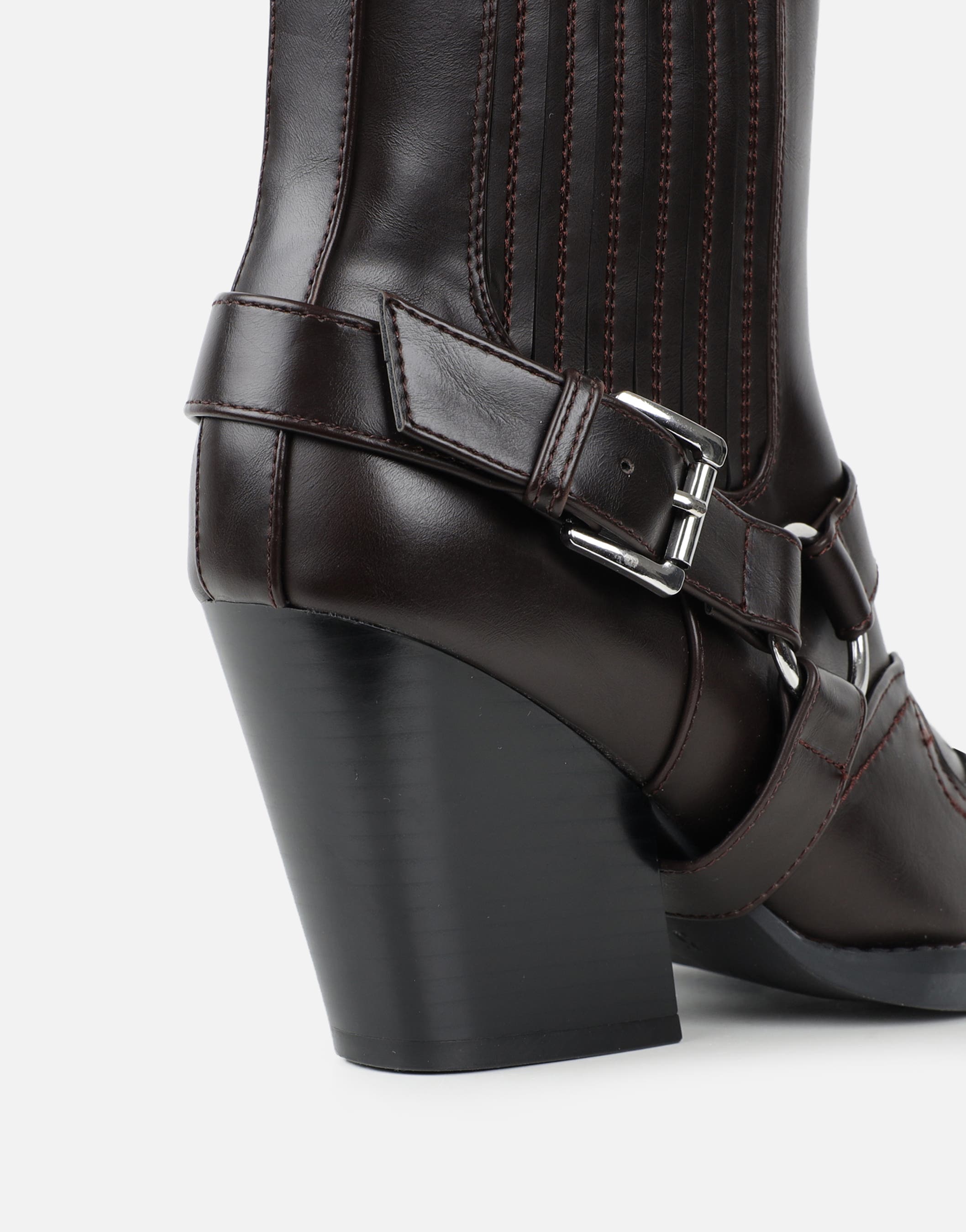 Esperanza Brown Western Saddled Ankle Boots | SIMMI London