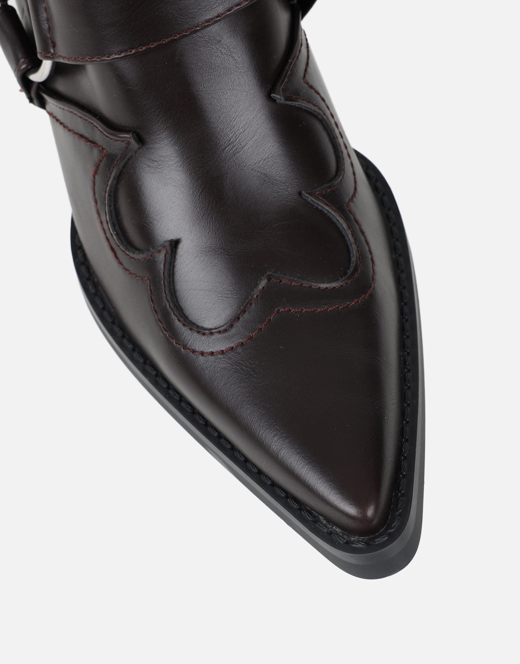 Esperanza Brown Western Saddled Ankle Boots | SIMMI London