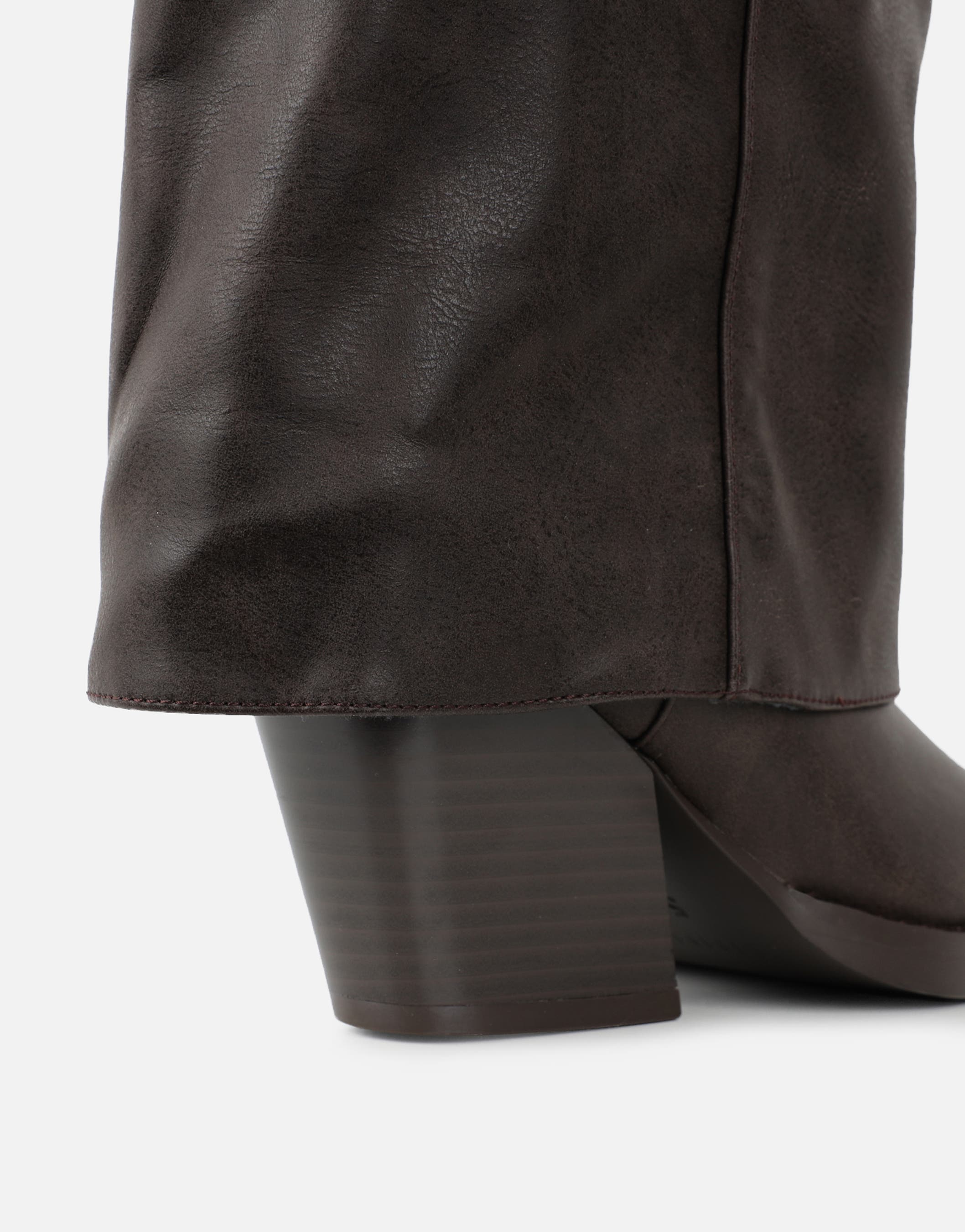 Kiarra Brown Western Foldover Heeled Boots | SIMMI London