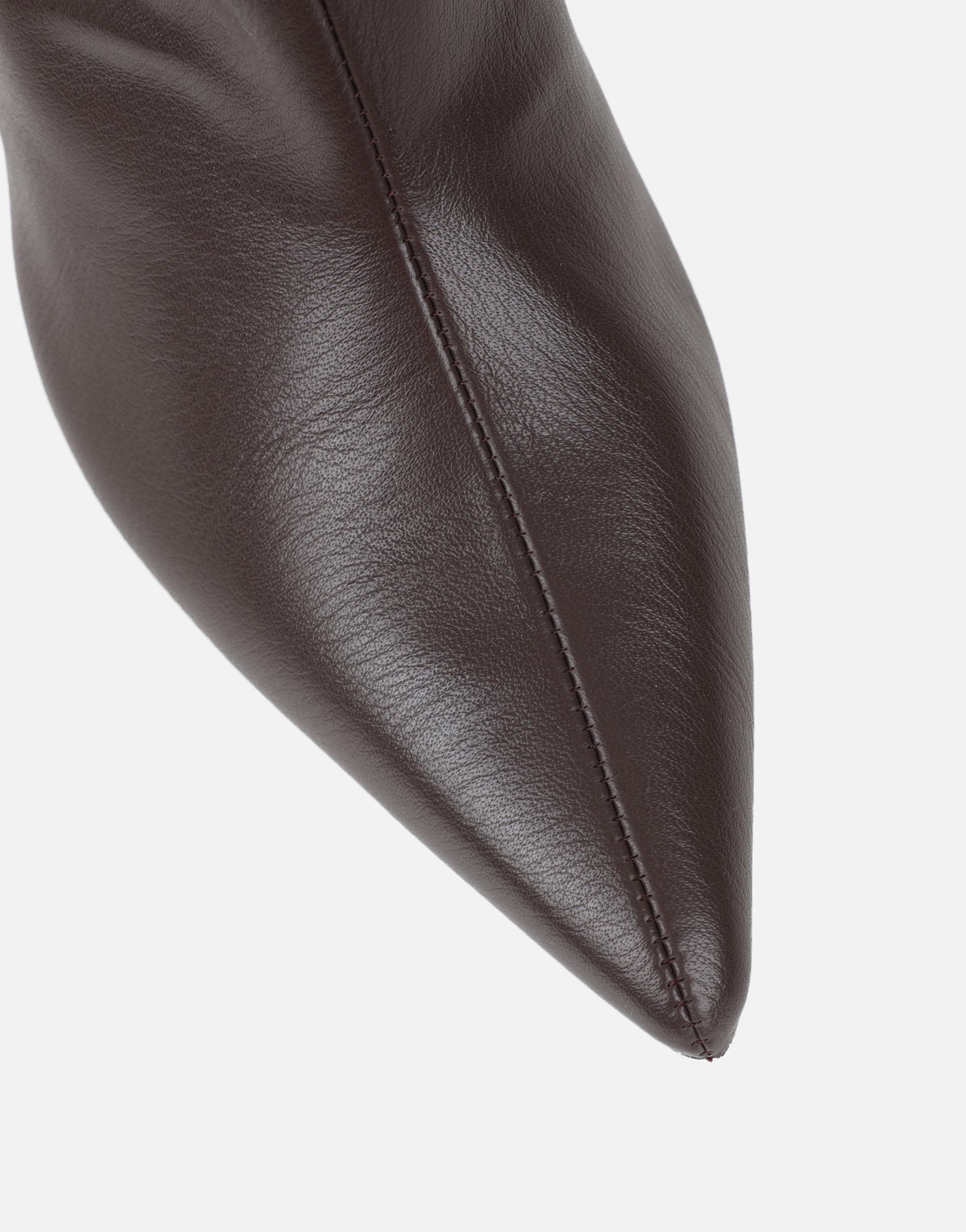 Miguel Brown Knee High Heeled Boots | SIMMI London