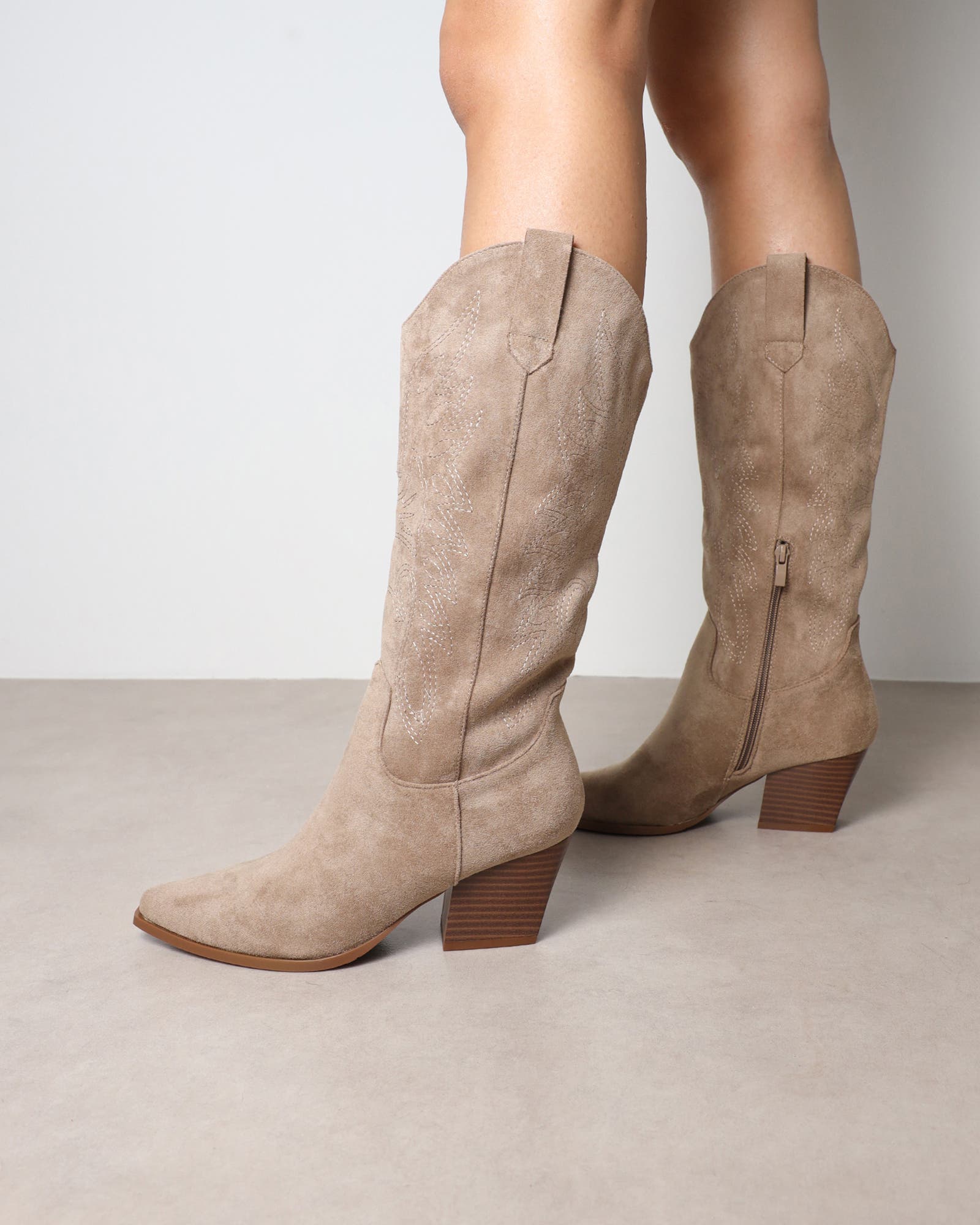 Dunelm Khaki Western Cowboy Boots | SIMMI London