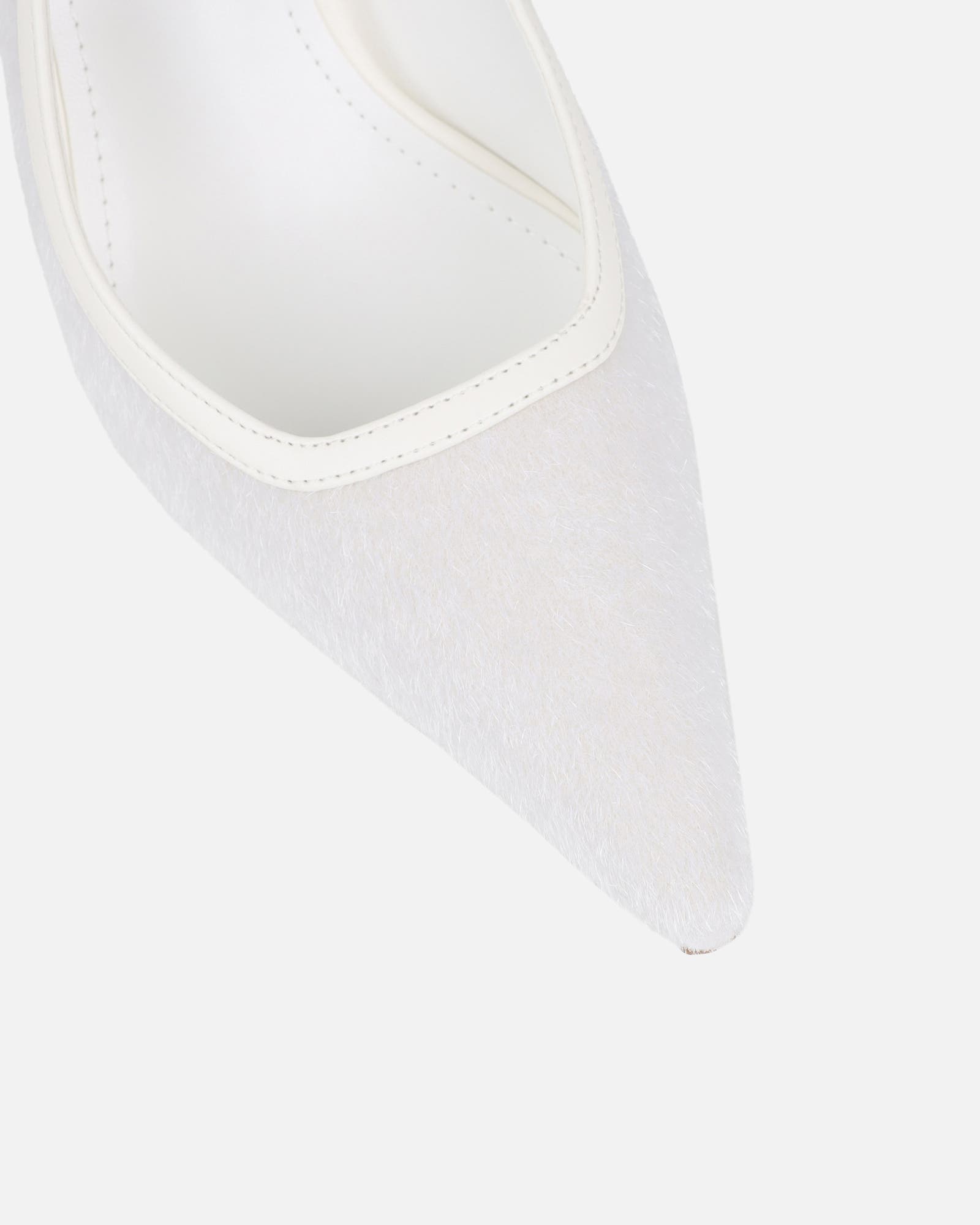 Exmoor White Plush Slingback Courts | SIMMI London