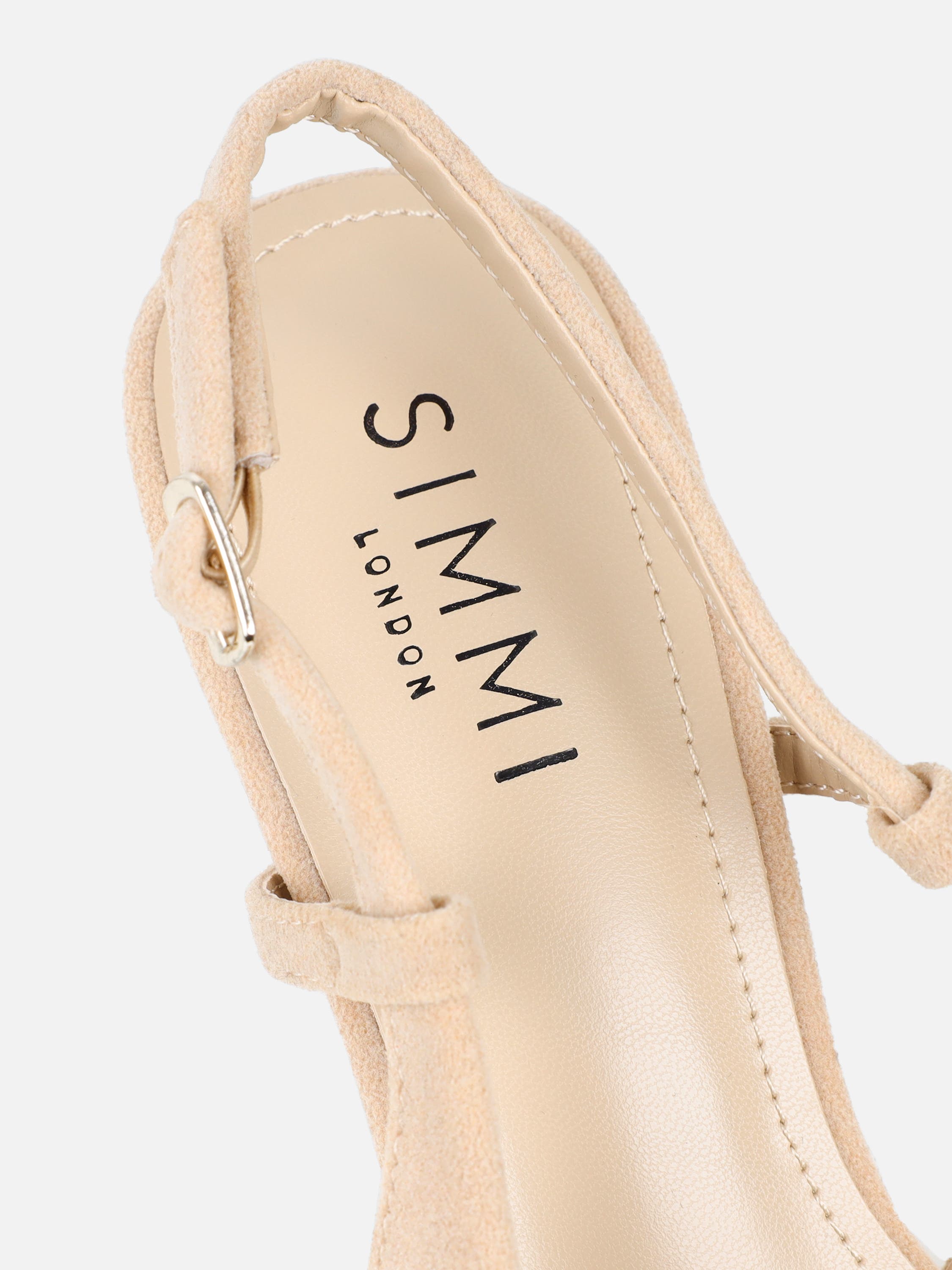 Emarra Beige Suede Slingback Court Shoes | SIMMI London
