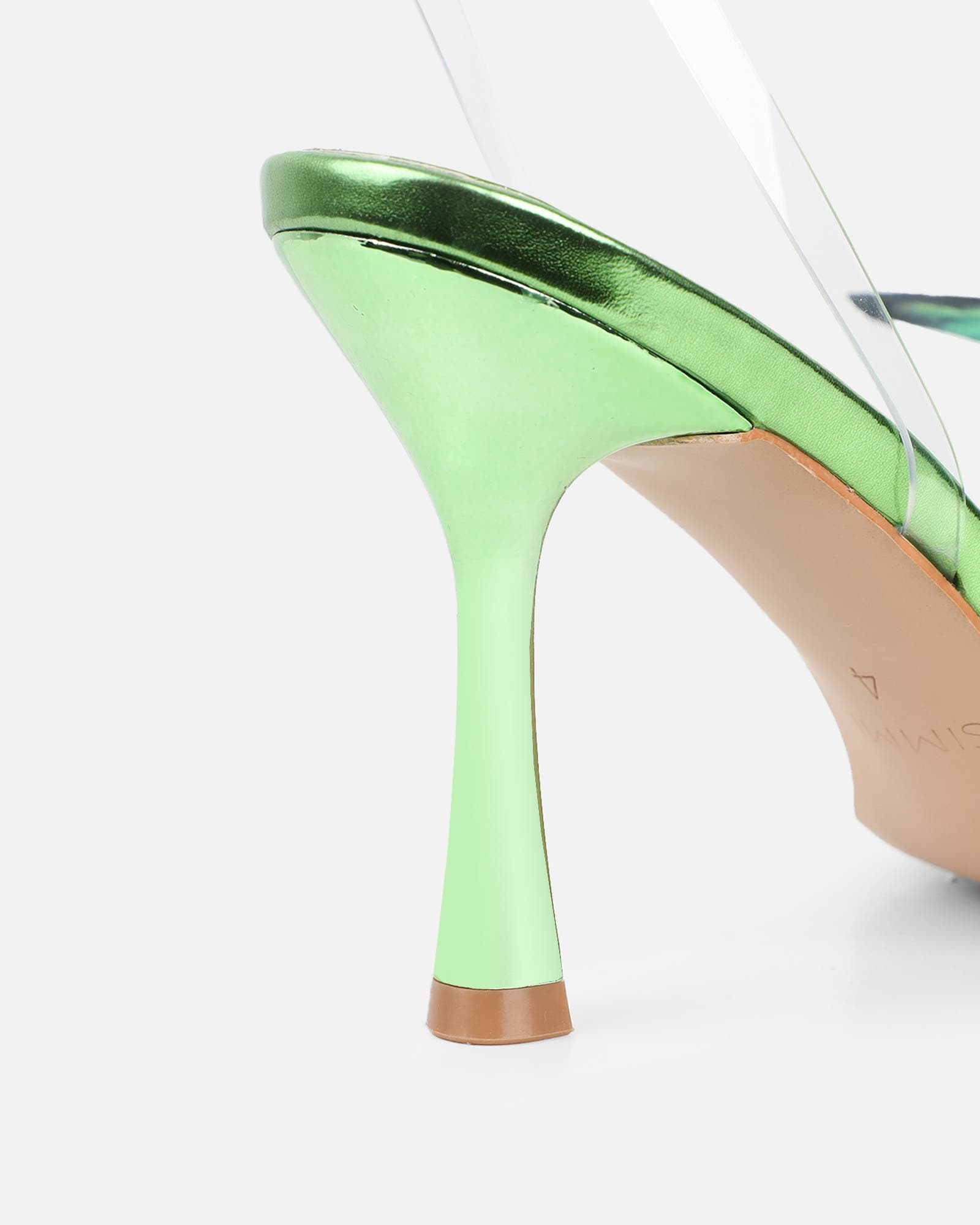 Fenelly Green Metallic Butterfly Detail Heeled Sandals | SIMMI London