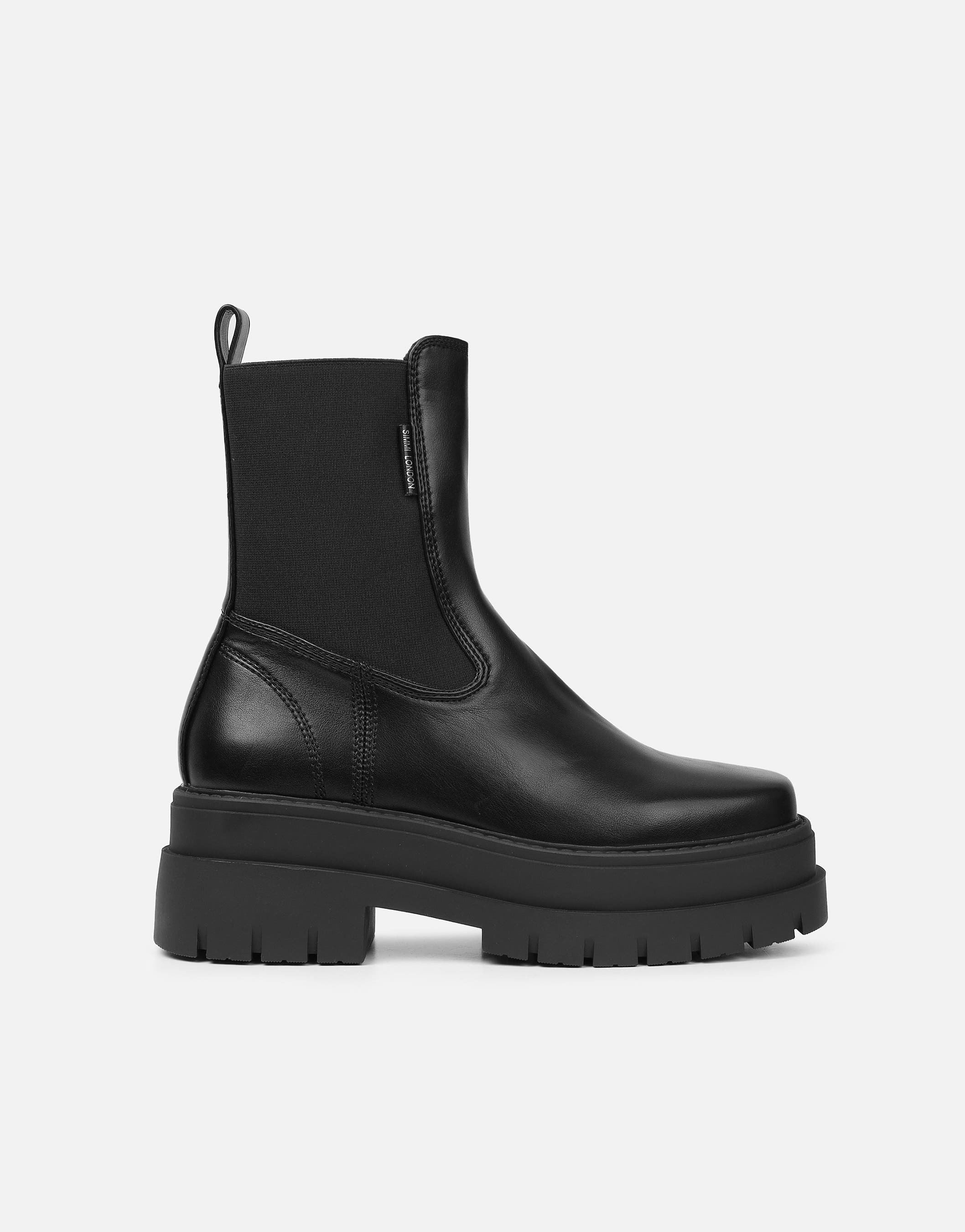 Arvin Black Chelsea Chunky Ankle Boots | SIMMI London