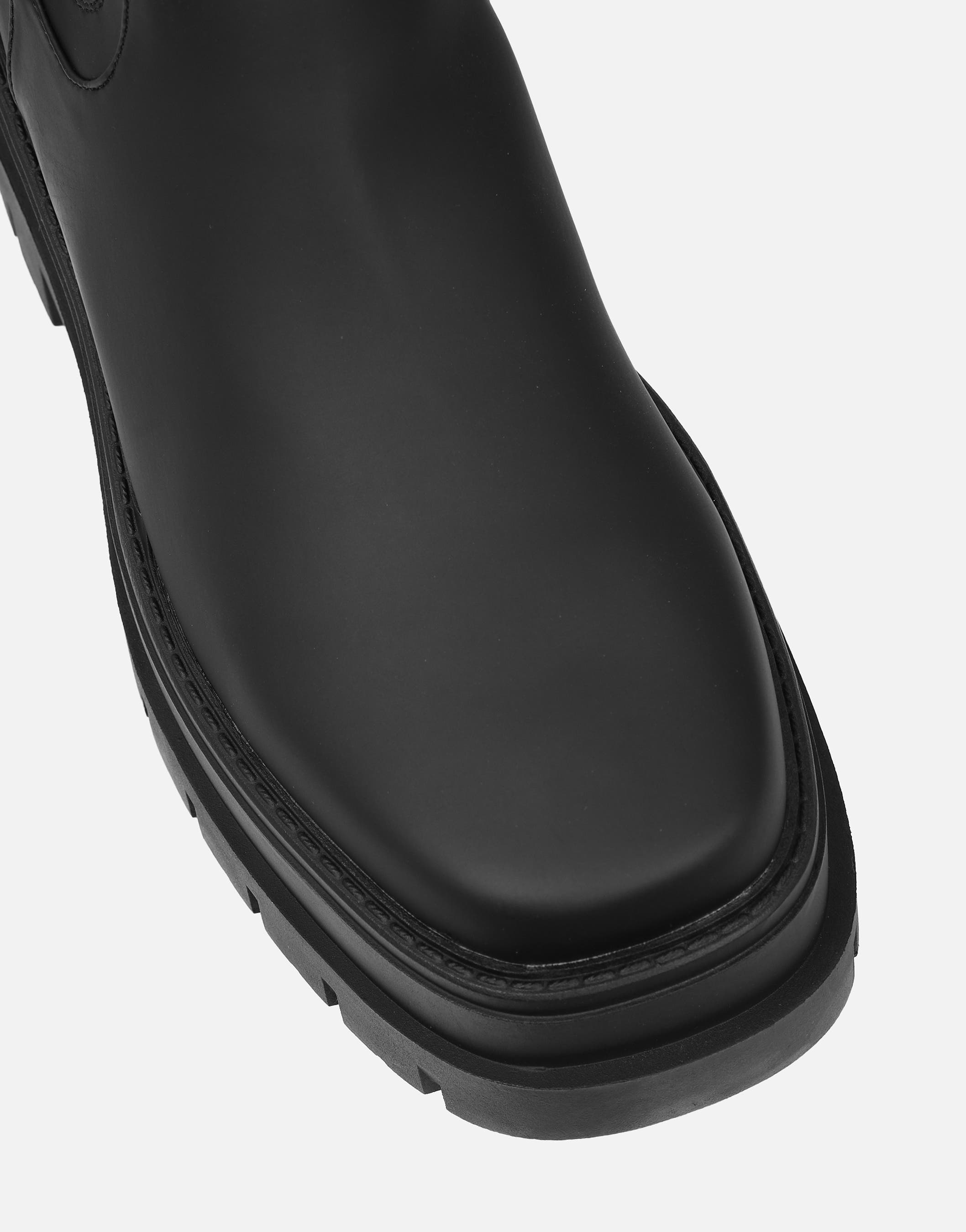 Ansel Black Rubberized Chunky Chelsea Boots | SIMMI London