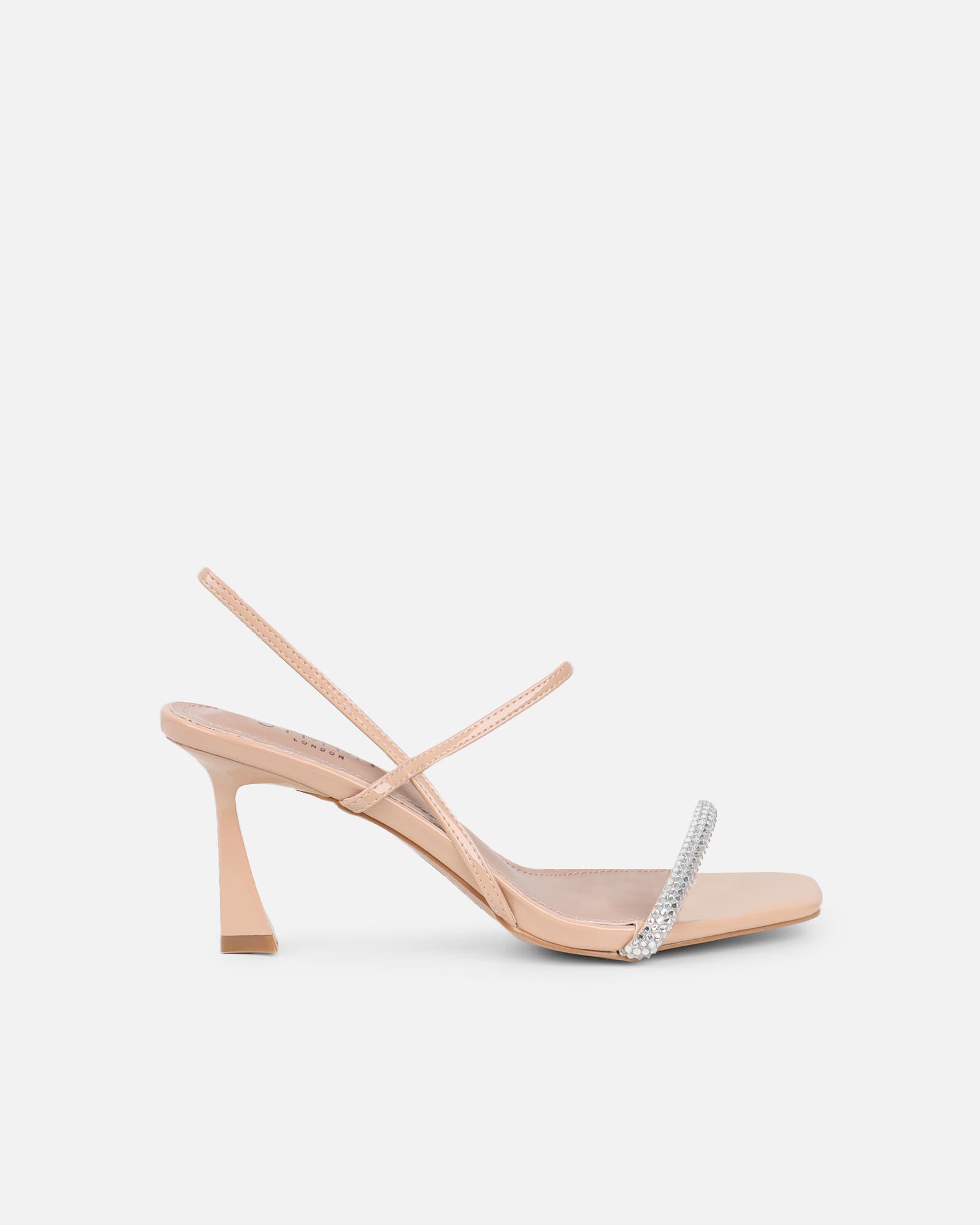 Gillespie Nude Diamante Heeled Sandals | SIMMI London