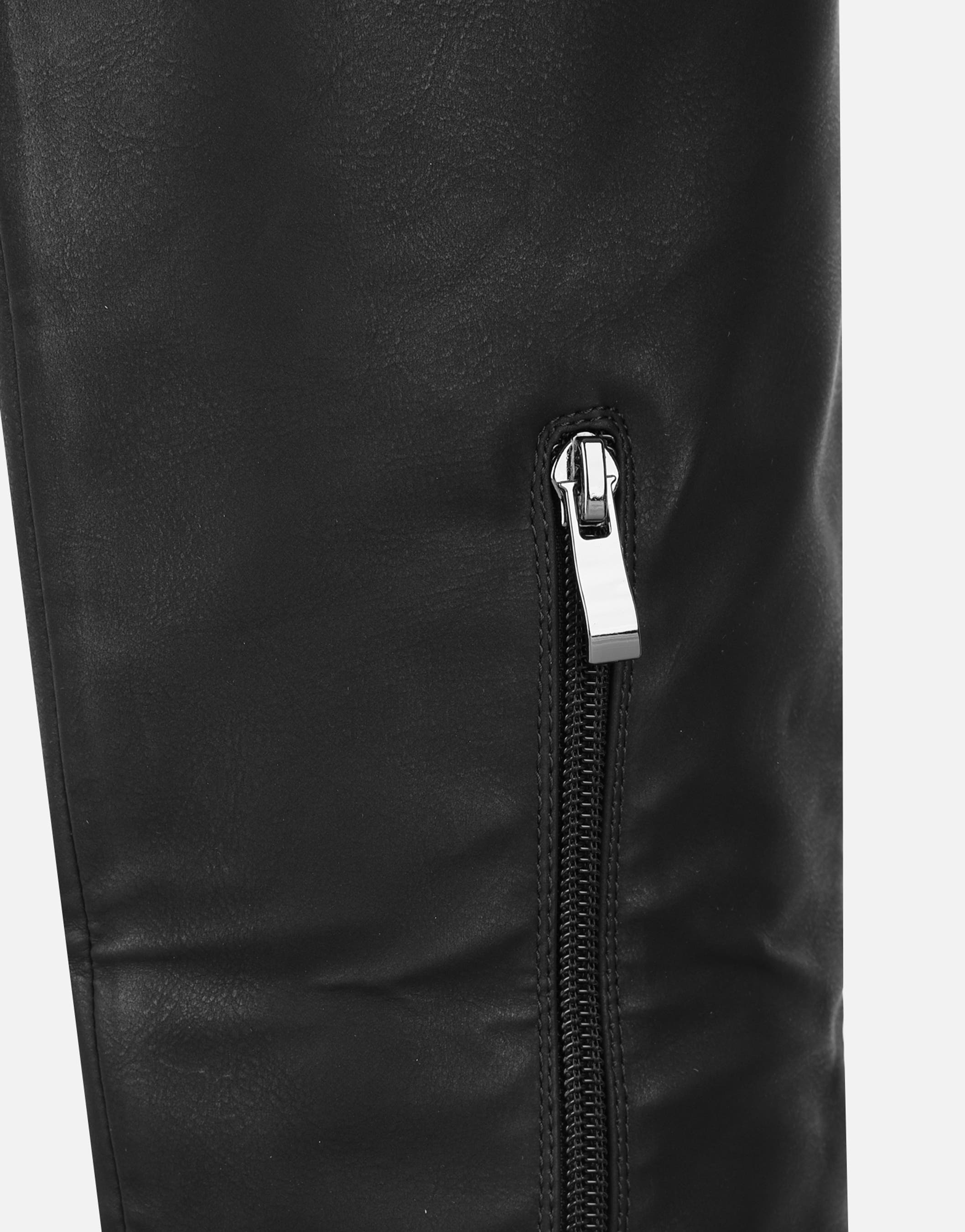 Miles Black Knee High Tab Detail Boots | SIMMI London