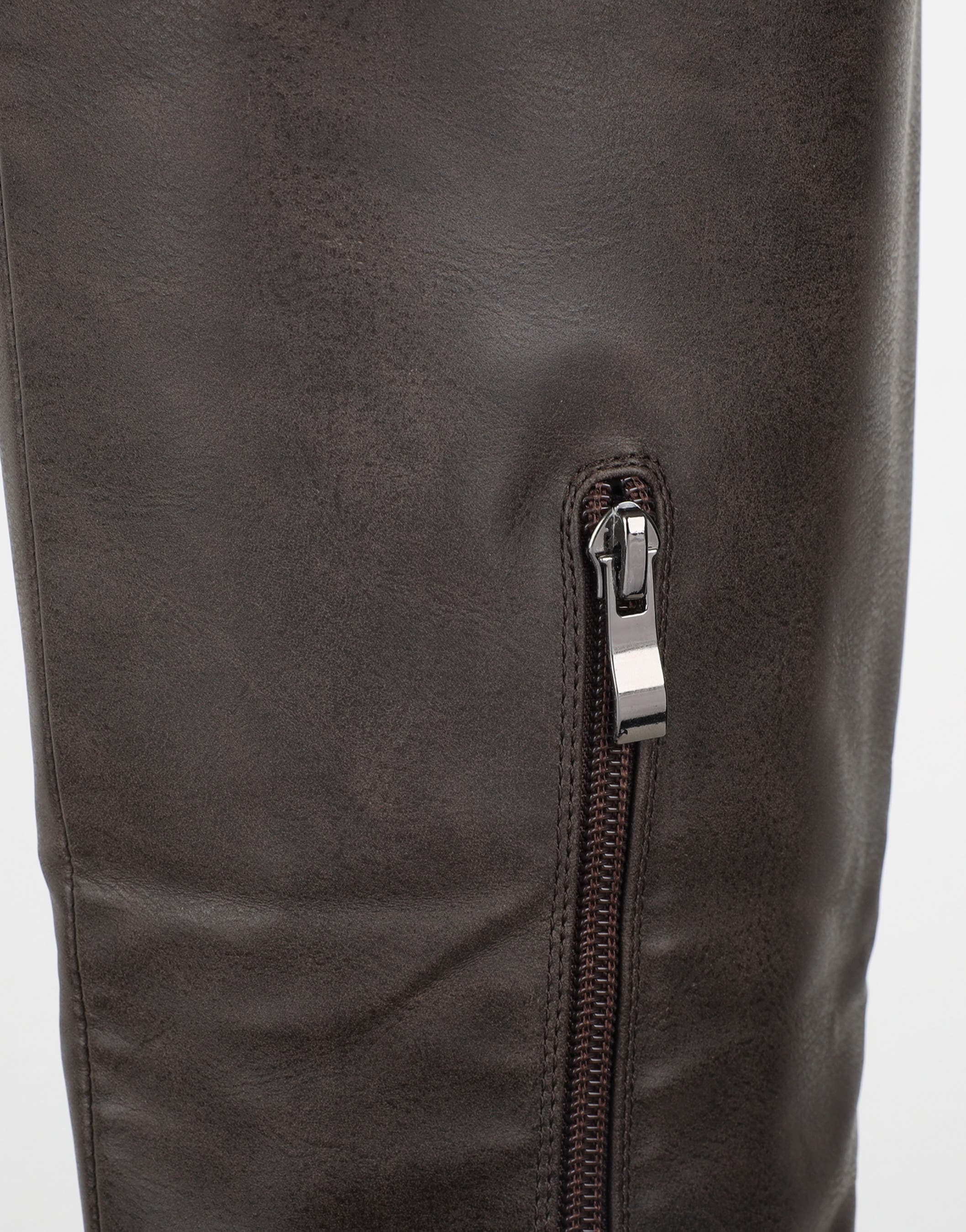 Miles Brown Knee High Tab Detail Boots | SIMMI London