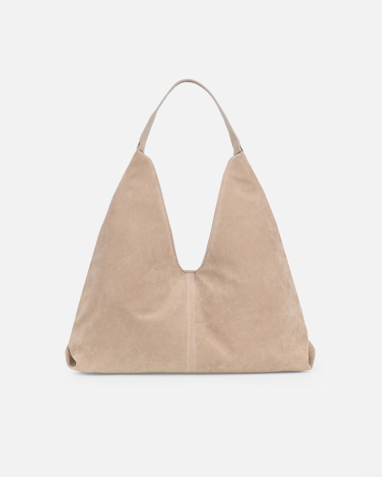 Isla Large Beige Faux Suede Shoulder Bag | SIMMI London