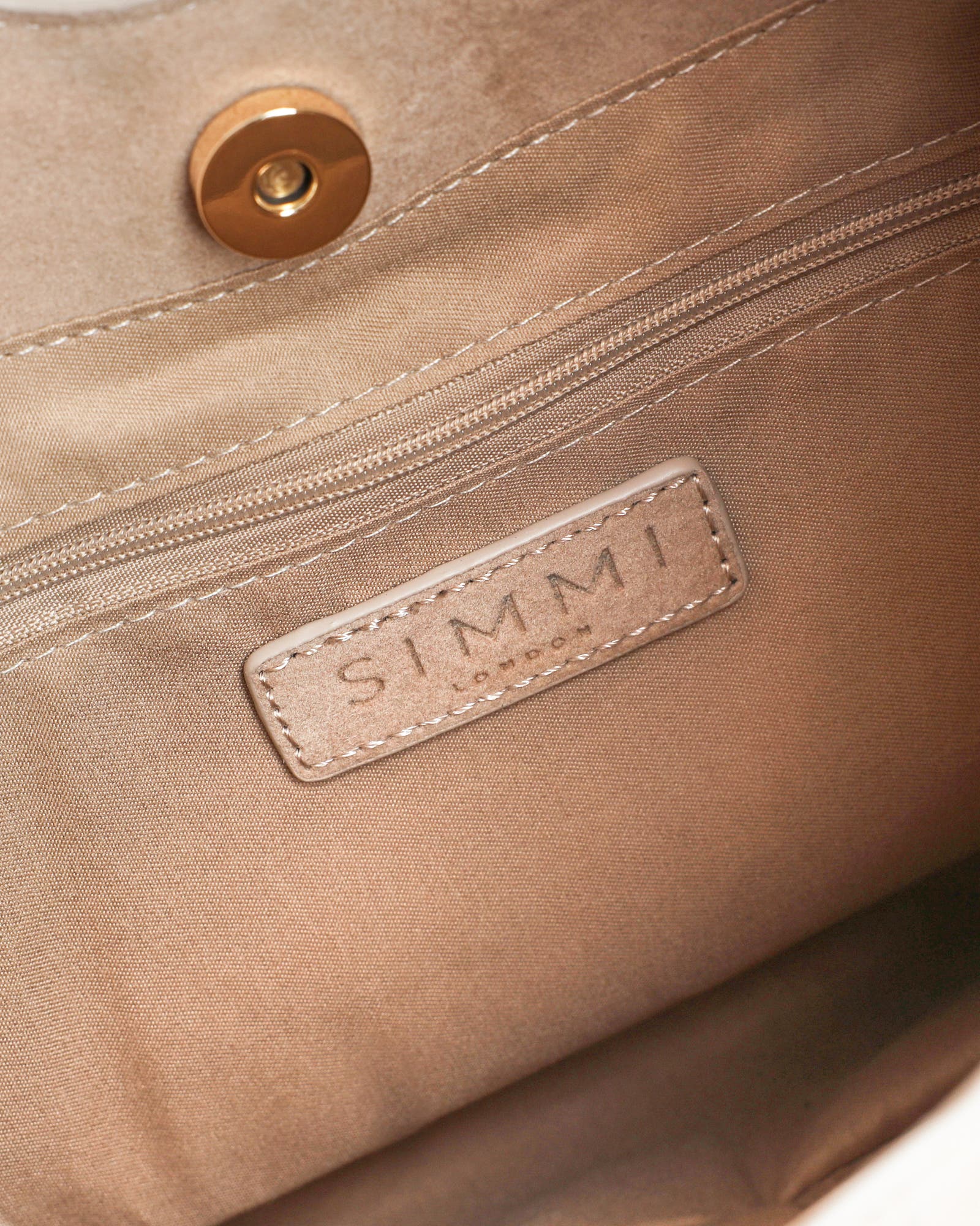 Isla Large Beige Faux Suede Shoulder Bag | SIMMI London