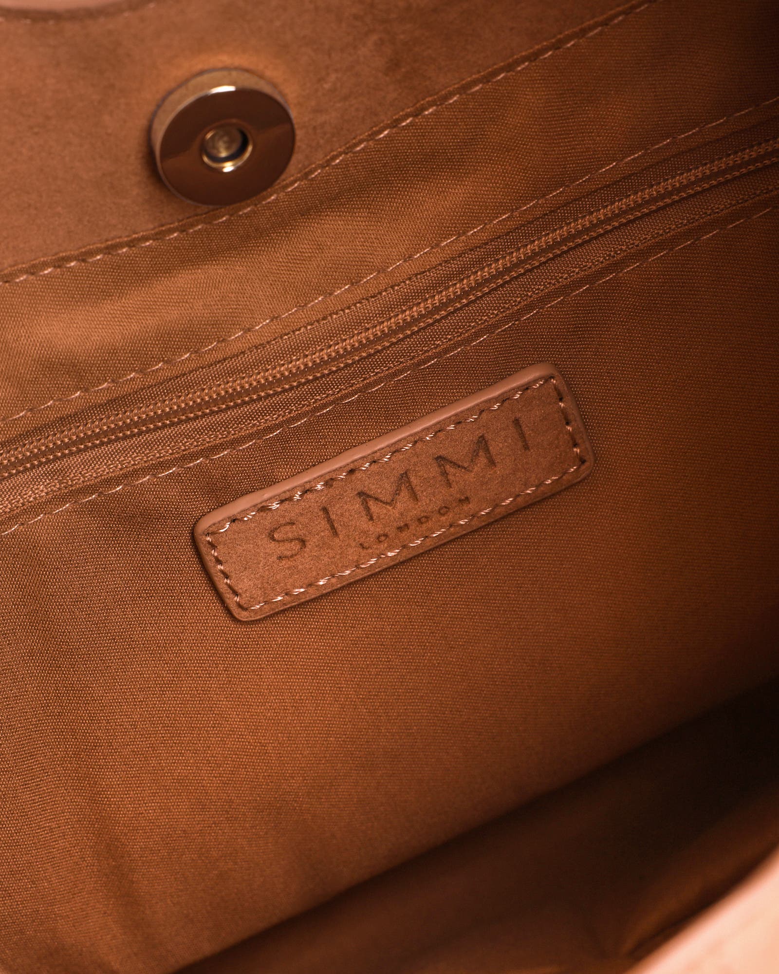 Isla Large Tan Faux Suede Shoulder Bag | SIMMI London