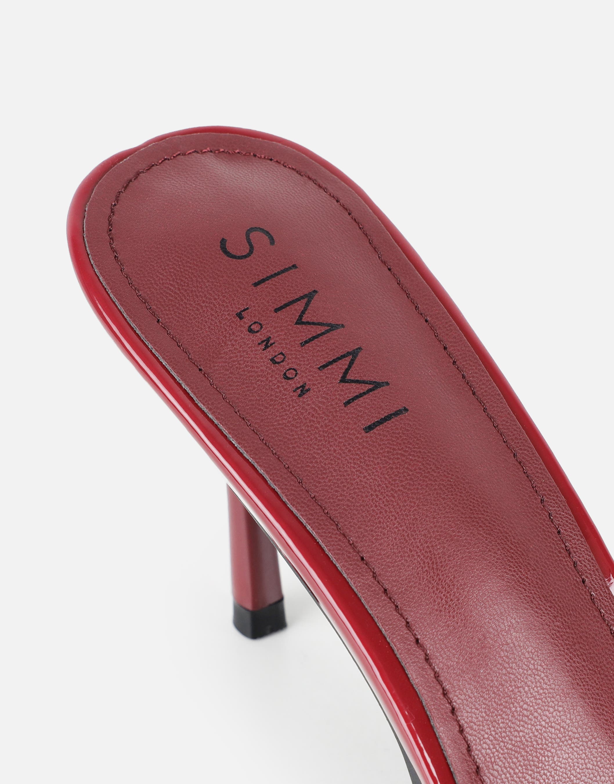 Lauri Burgundy Mesh Peep Toe Heeled Sandals | SIMMI London