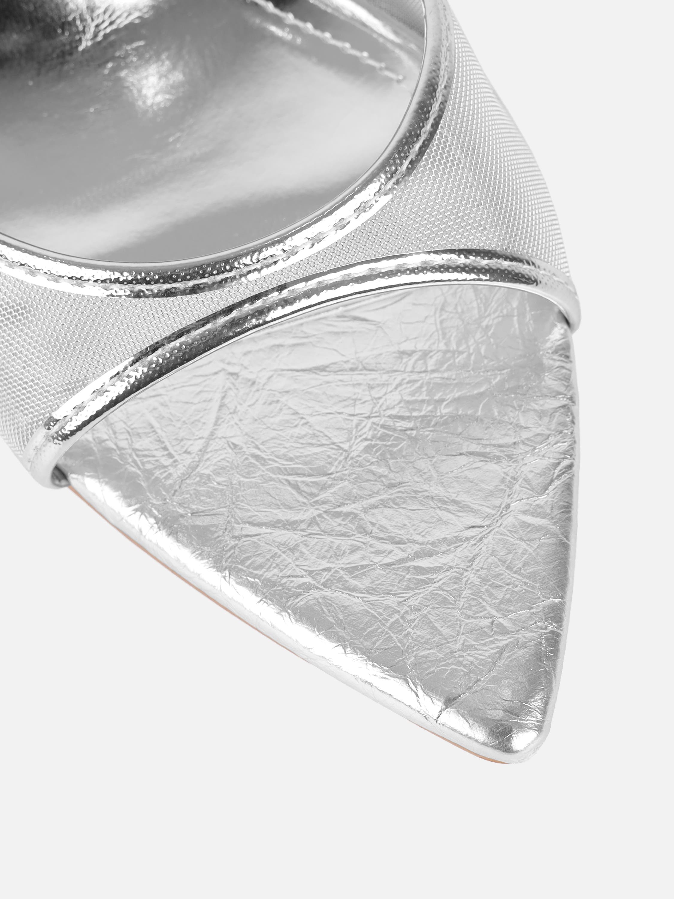 Lauri Silver Mesh Peep Toe Heeled Sandals | SIMMI London