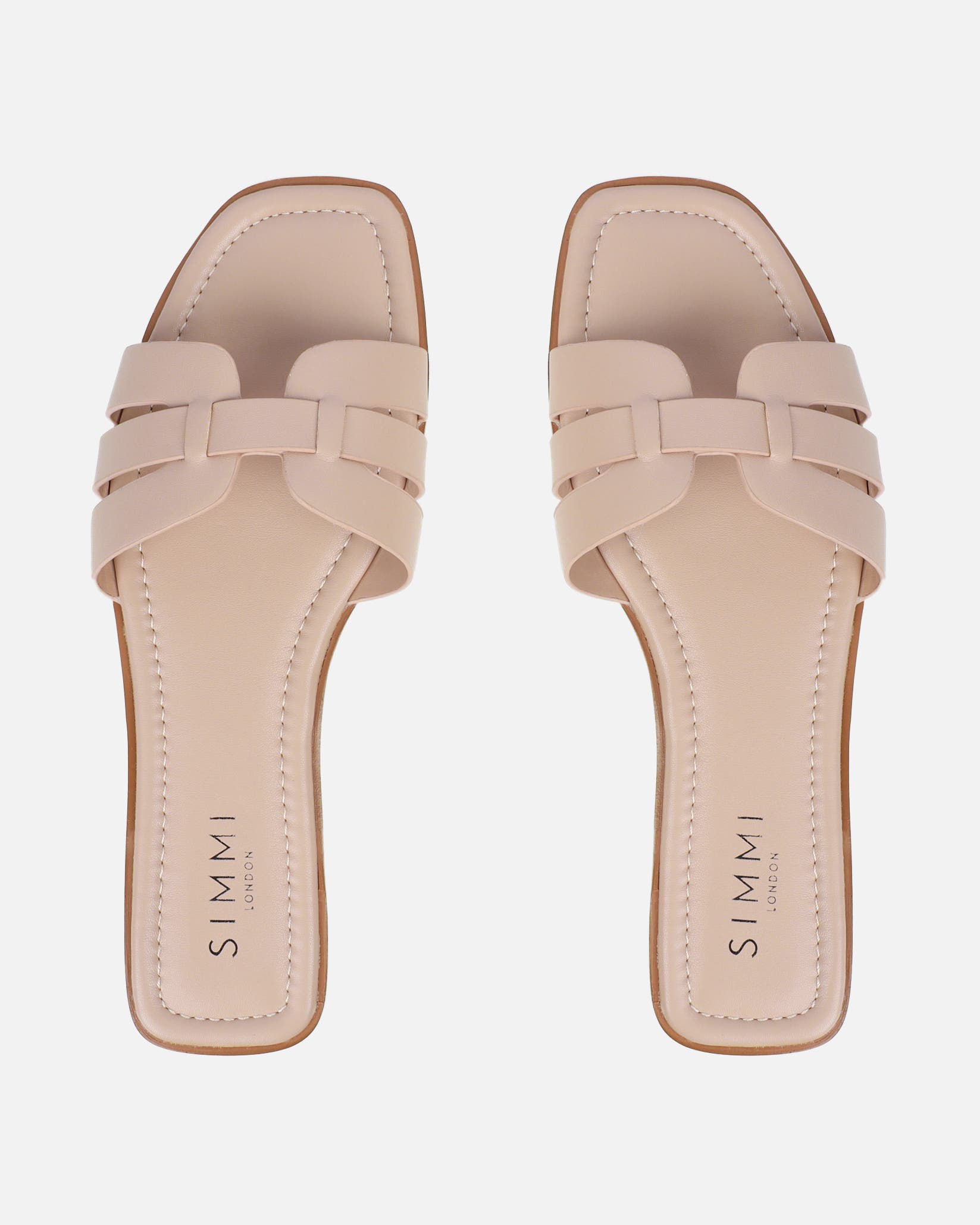 Jorja Nude Slip On Flat Sandals | SIMMI London