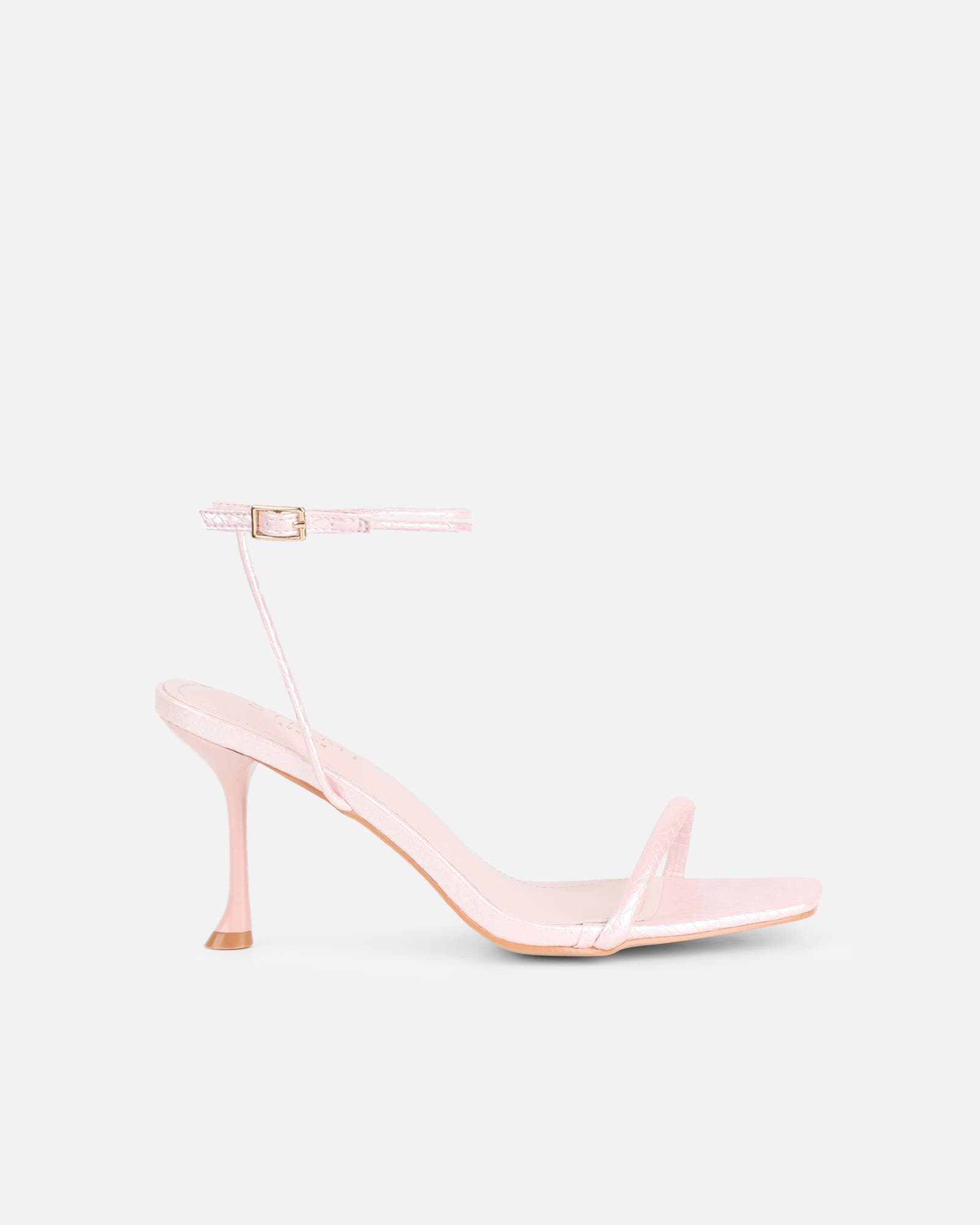 Piella Pink Snake Strappy Heeled Sandals | SIMMI London