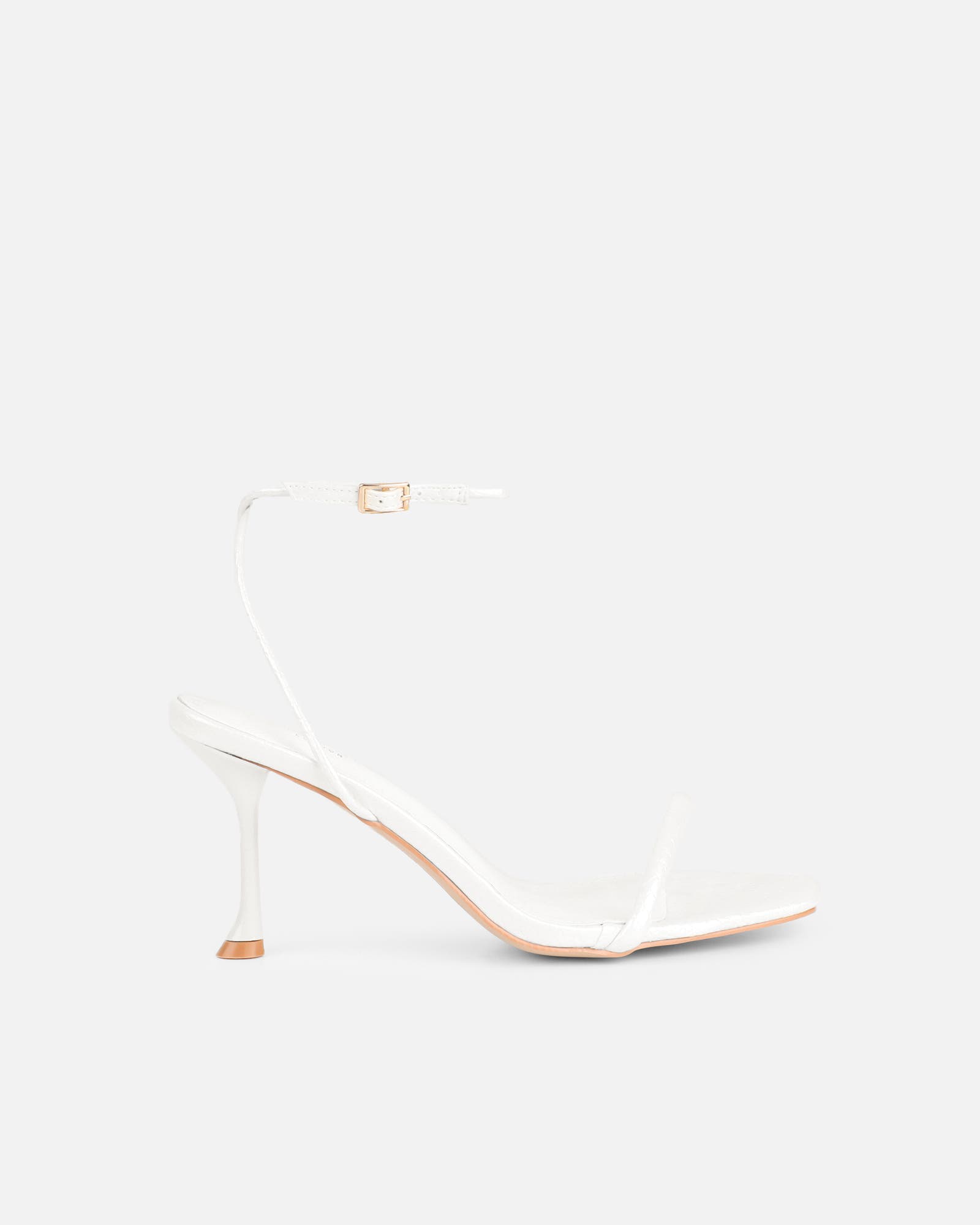 Piella White Snake Strappy Heeled Sandals | SIMMI London