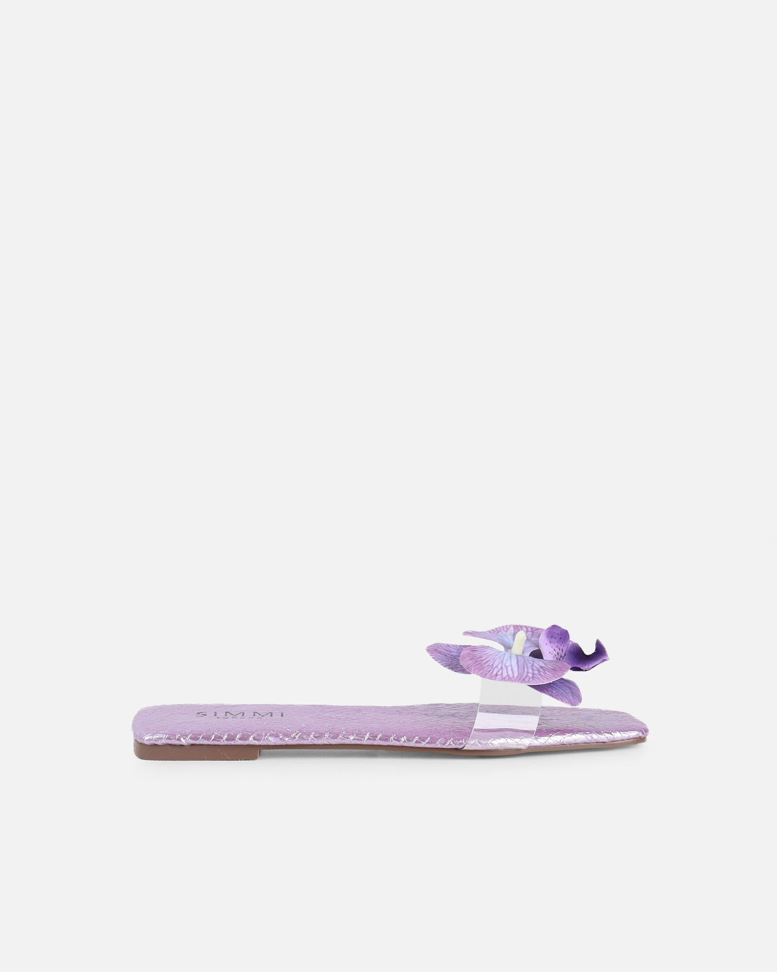 Pina Lilac Snake Flower Slip on Flats | SIMMI London