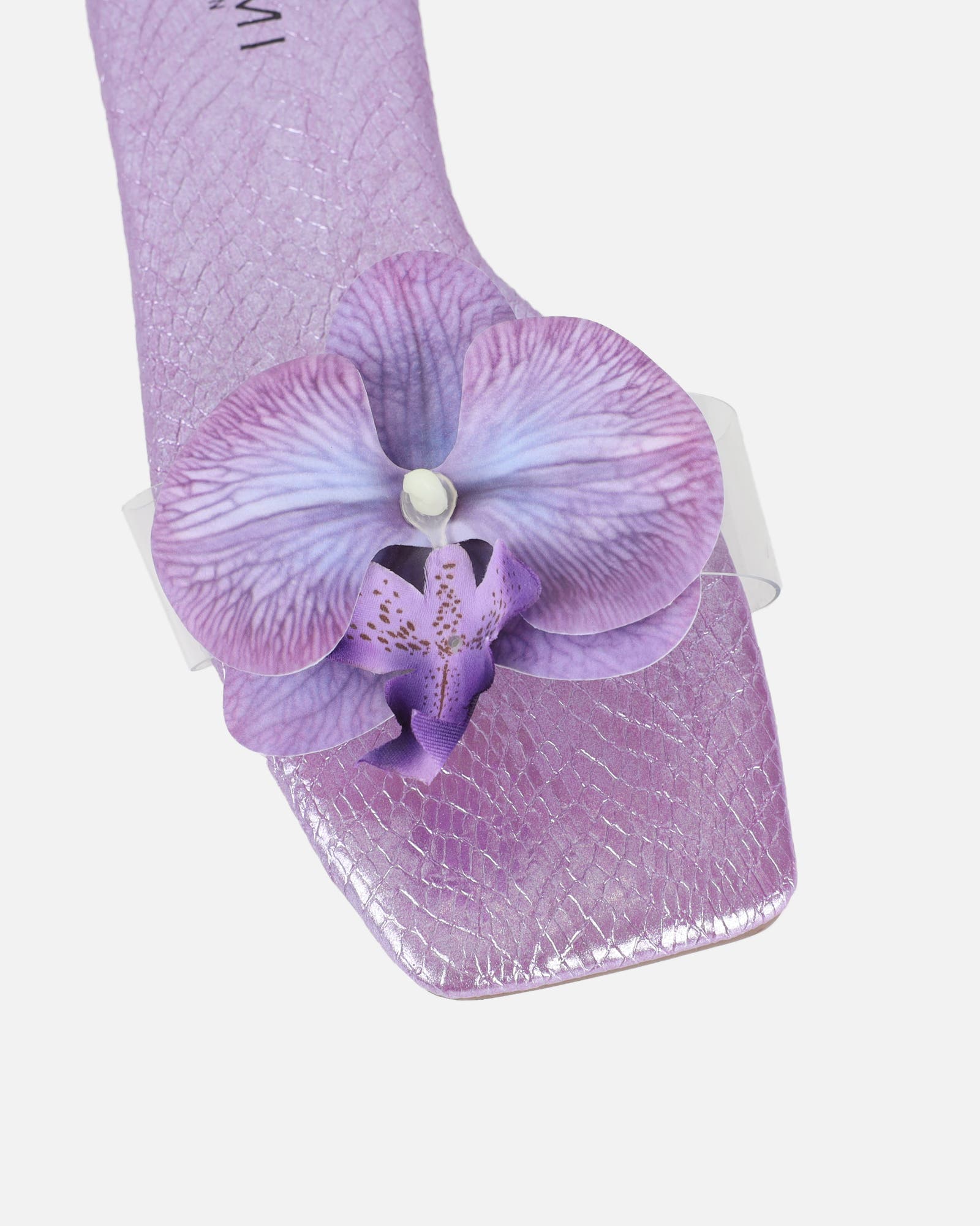 Pina Lilac Snake Flower Slip on Flats | SIMMI London