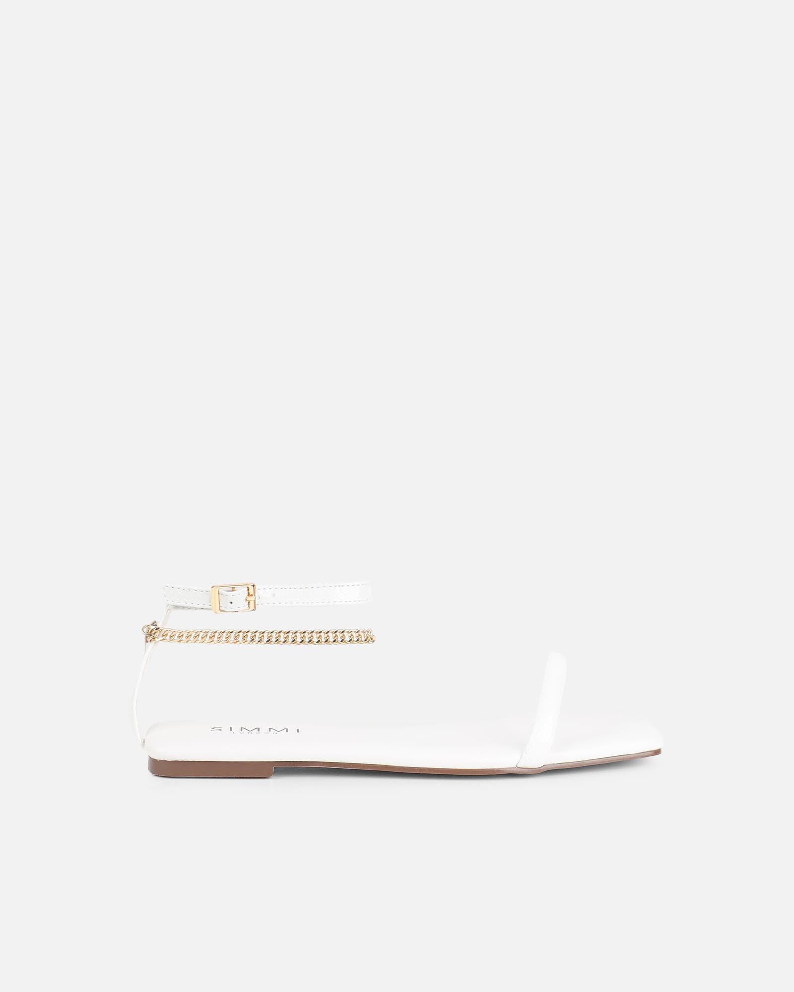 Shanaya White Chain Sandals | SIMMI London
