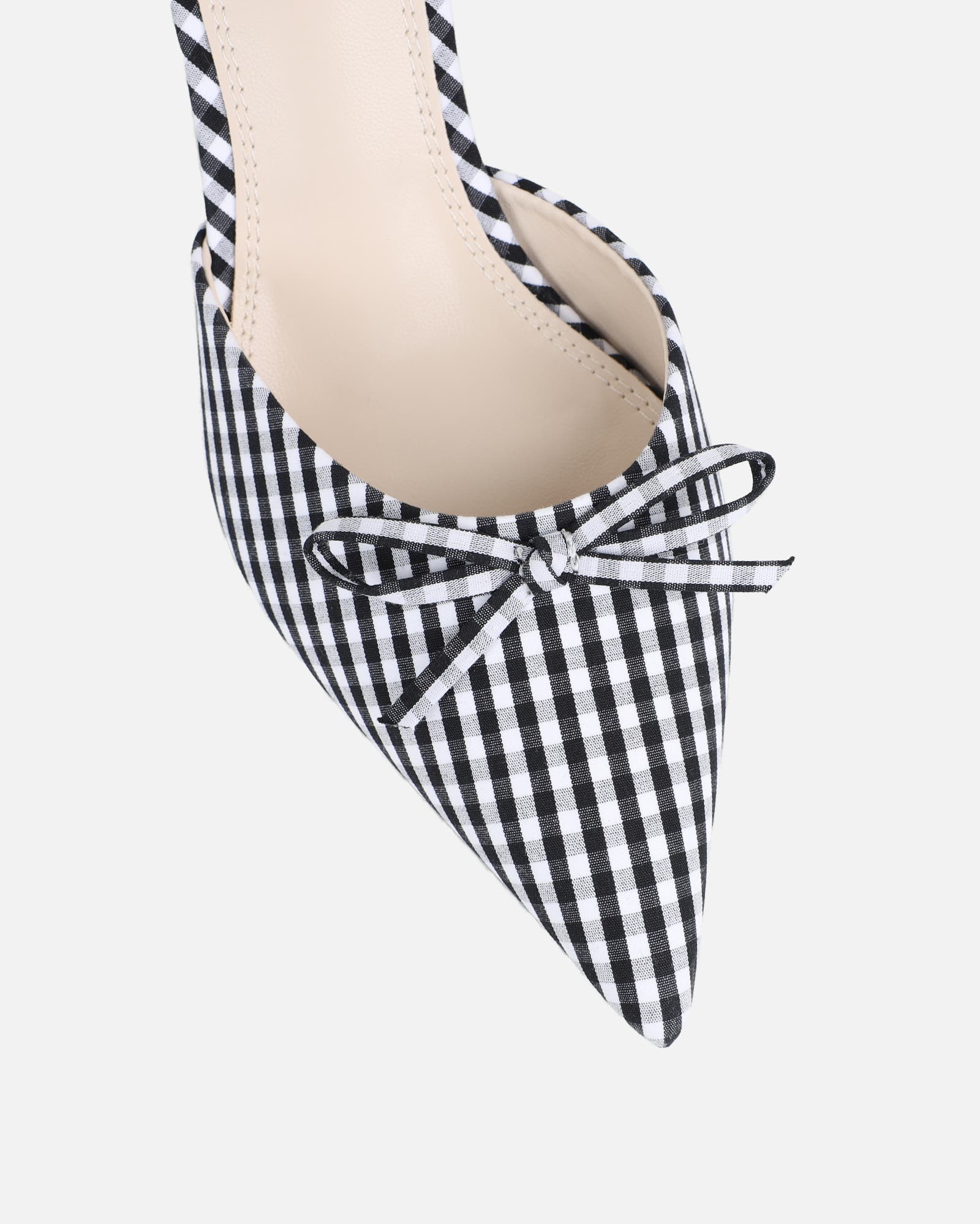 Lisa Black Gingham Bow Mules | SIMMI London